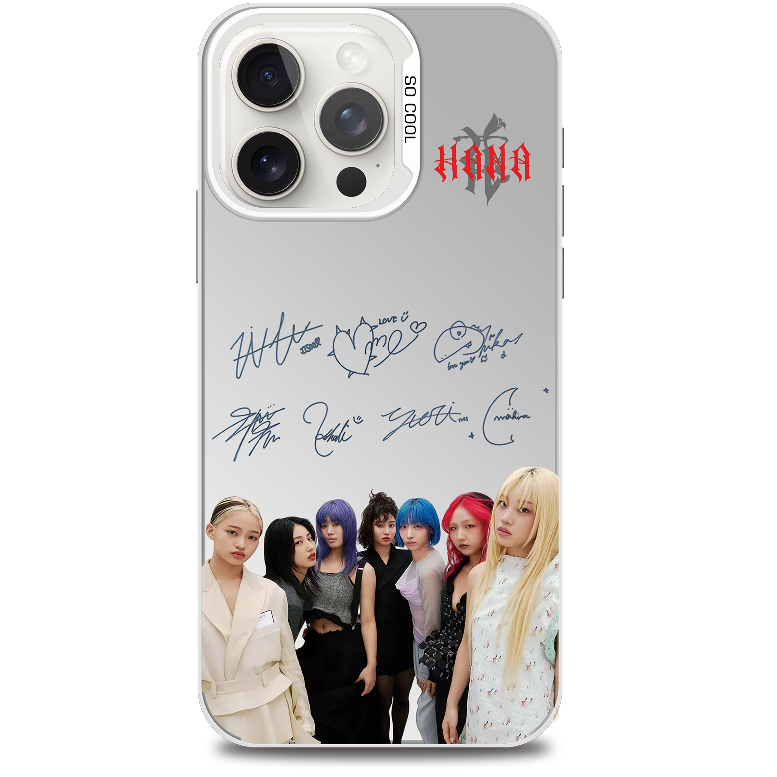 ミラースマホケース-銀【HANA/NON STOP】