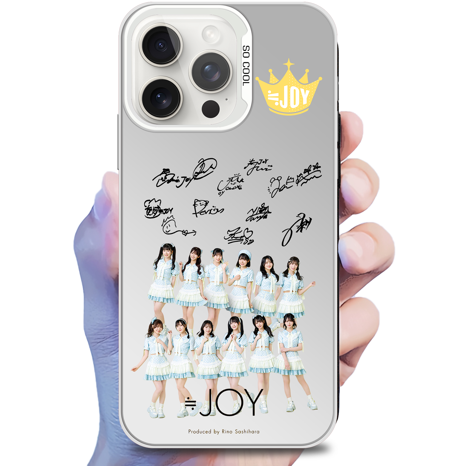 ミラースマホケース-白【ニアリーイコールジョイ≒JOY/電話番号教えて!】