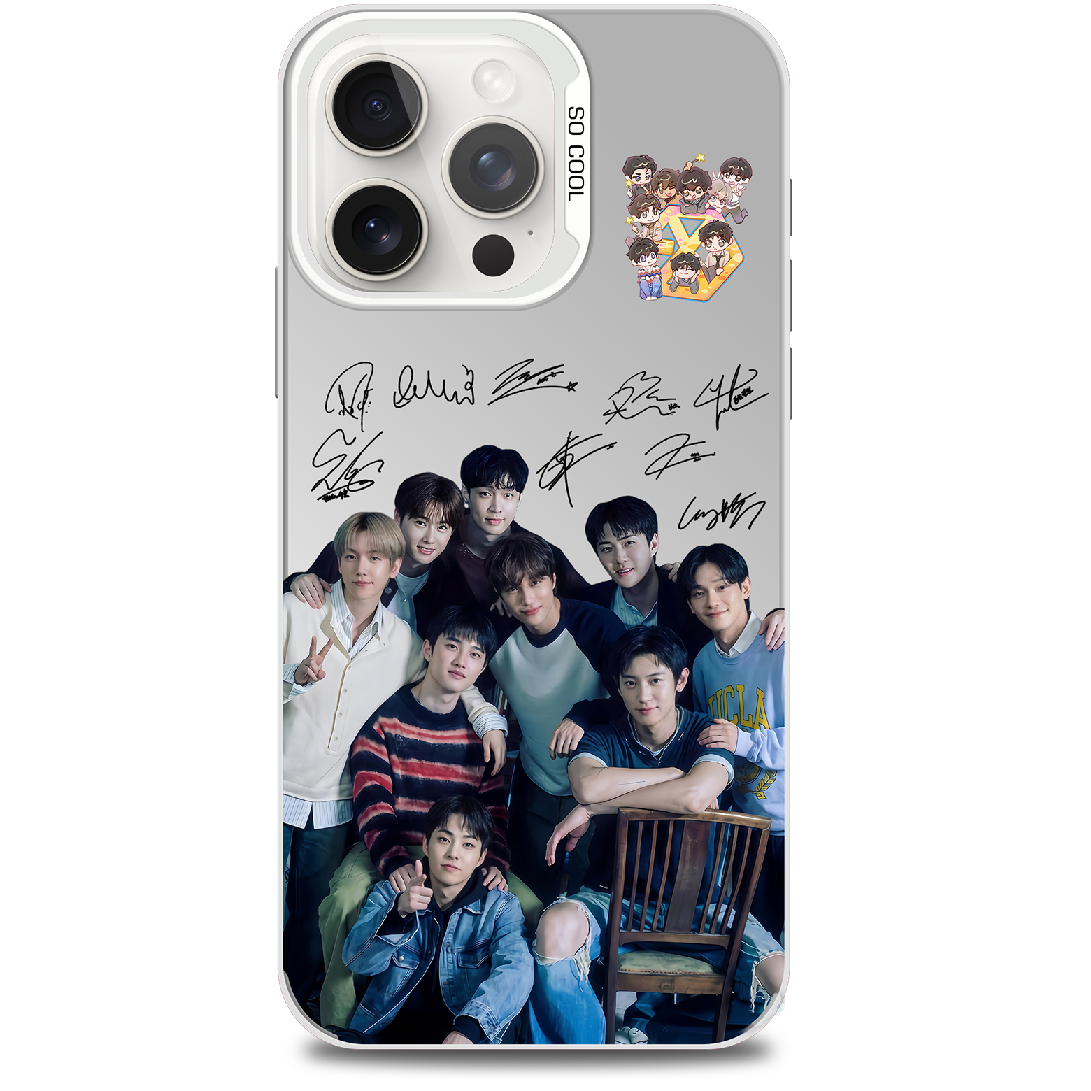 ミラースマホケース-銀【EXO/REVERXE】