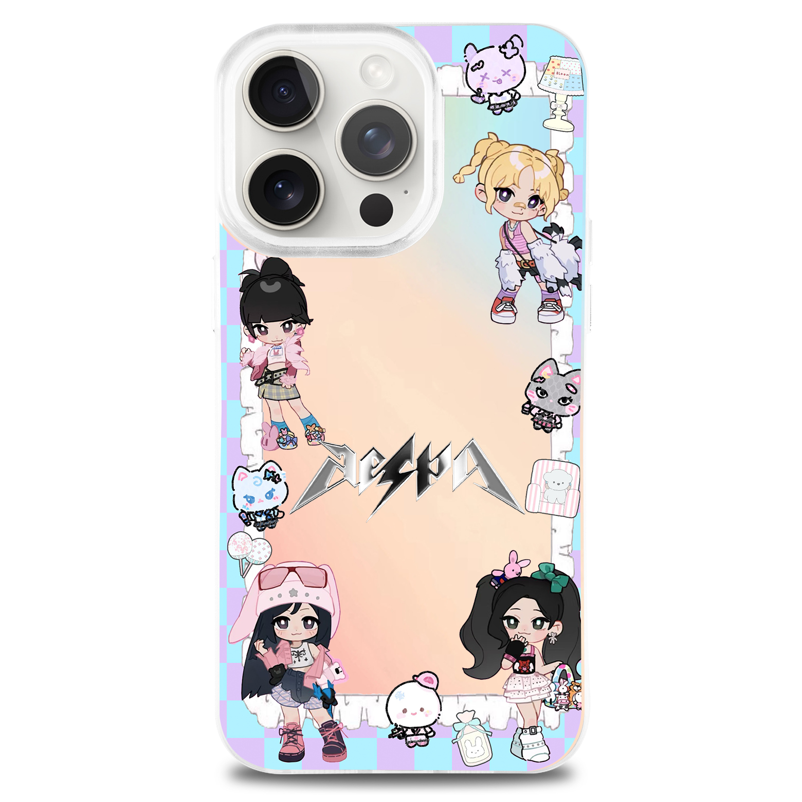 レーザーグラデーションスマートフォンケース【Aespa】