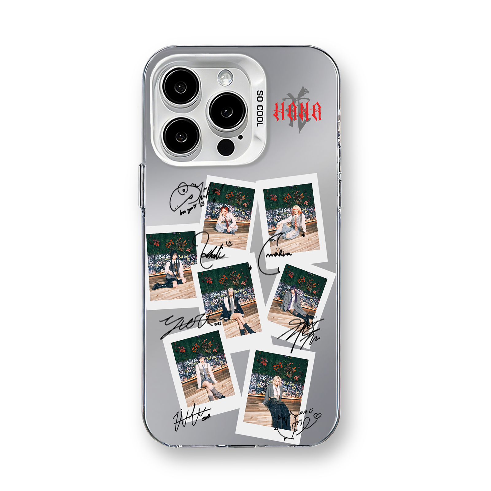 ミラースマホケース-銀【HANA/BAD GIRL】-C