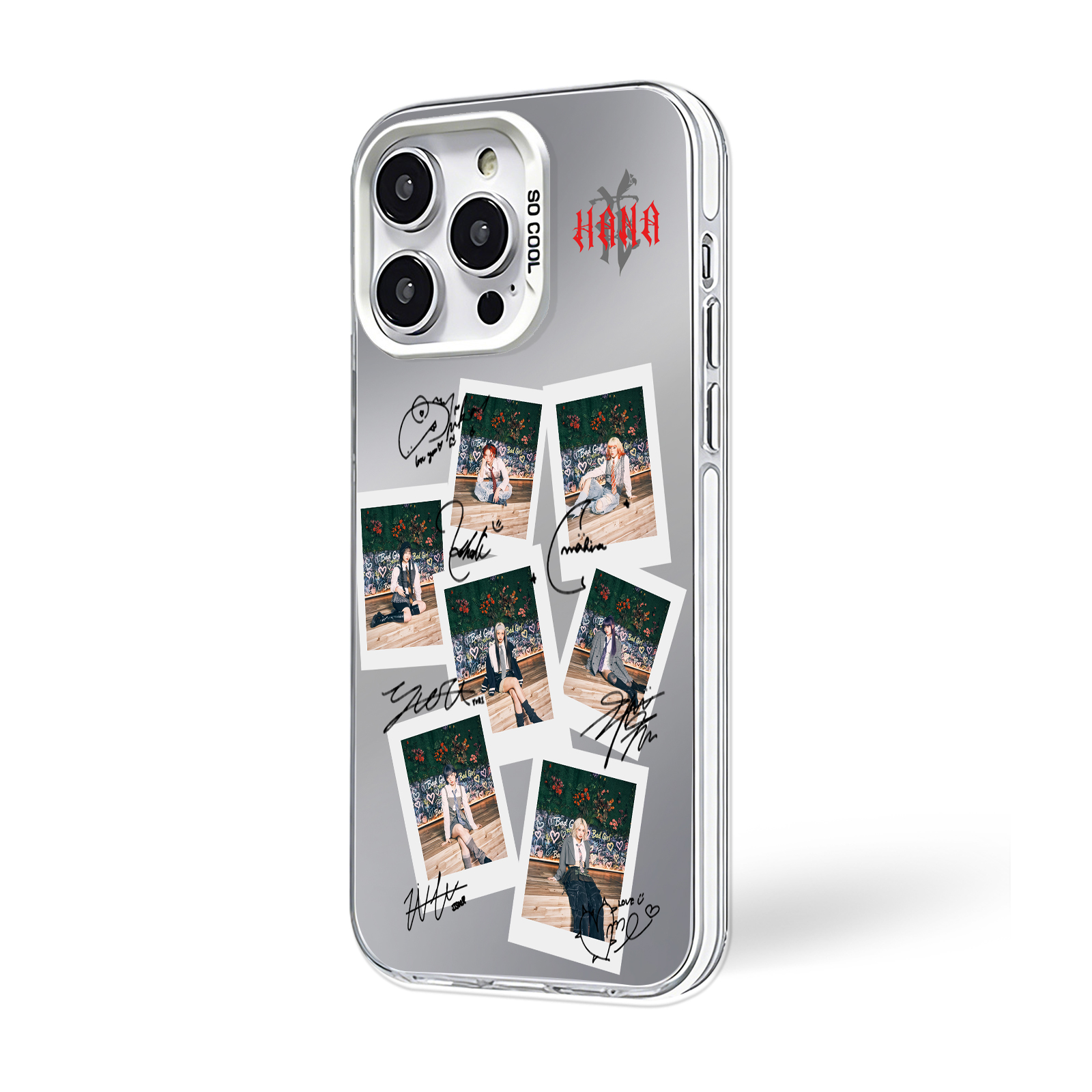 ミラースマホケース-銀【HANA/BAD GIRL】-C