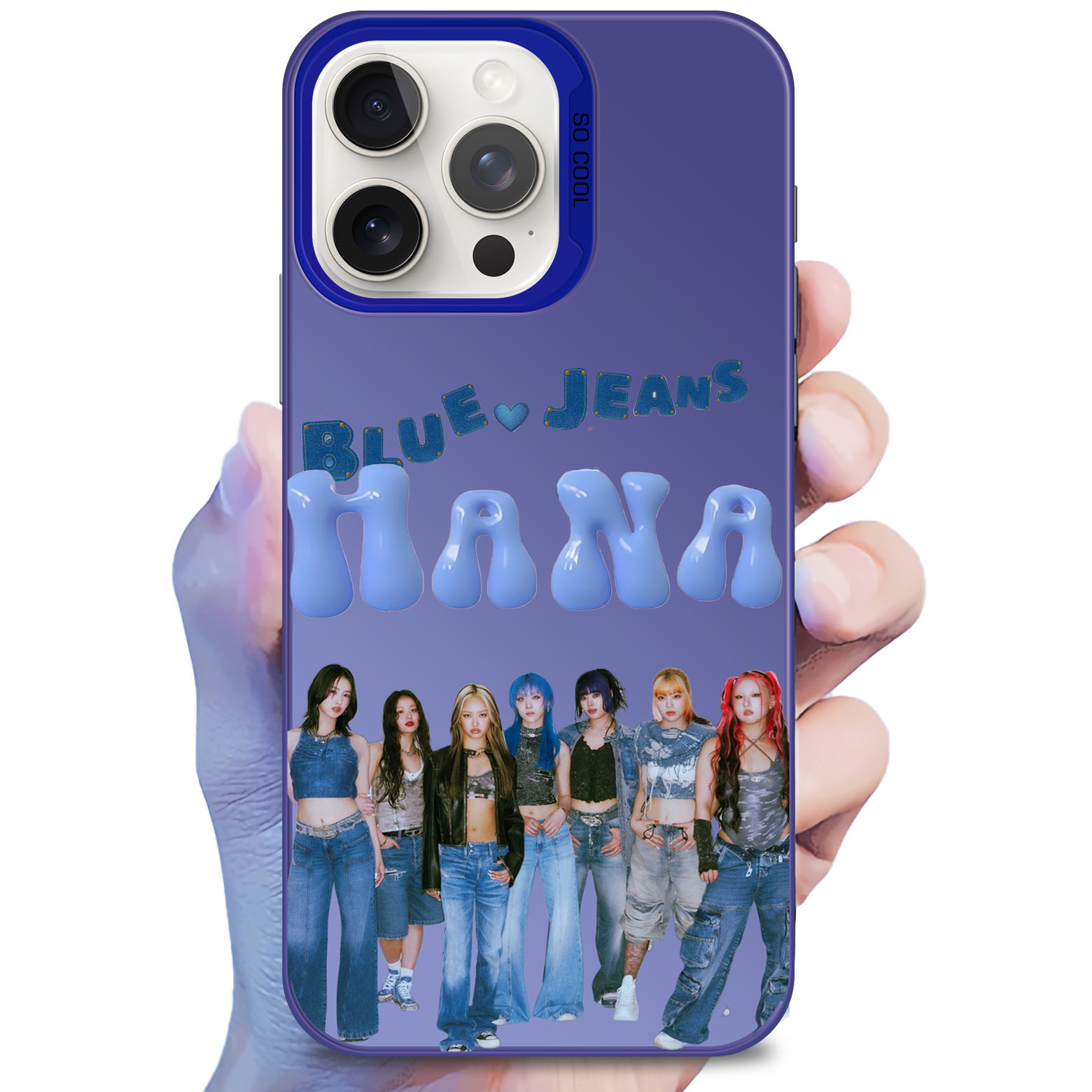 レーザーグラデーションスマートフォンケース-青【HANA/Blue Jeans】-YITOTO™推し活がもっと楽しくなる