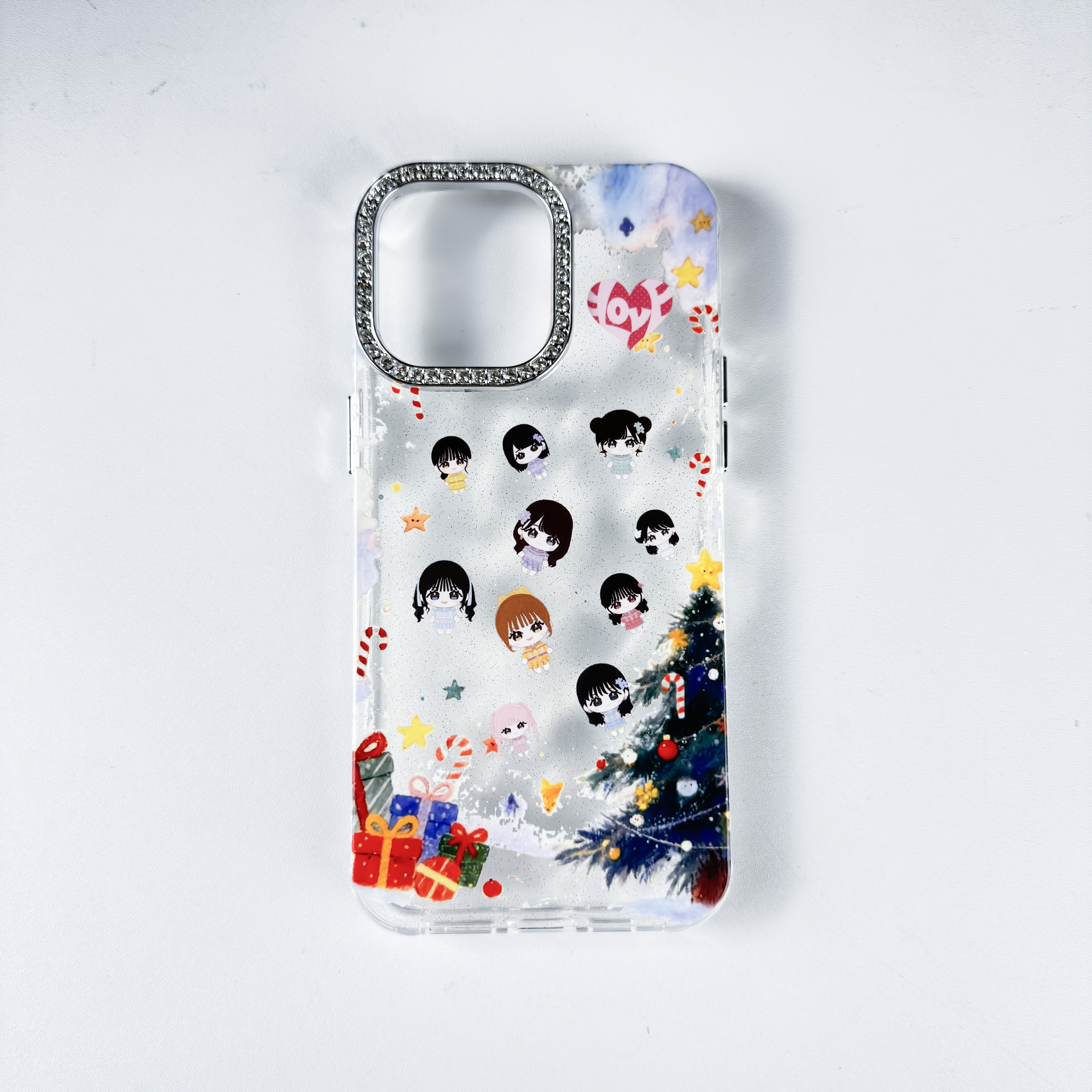 ダイヤモンドレーザーグラデーションスマートフォンケース【イコールラブ=love】