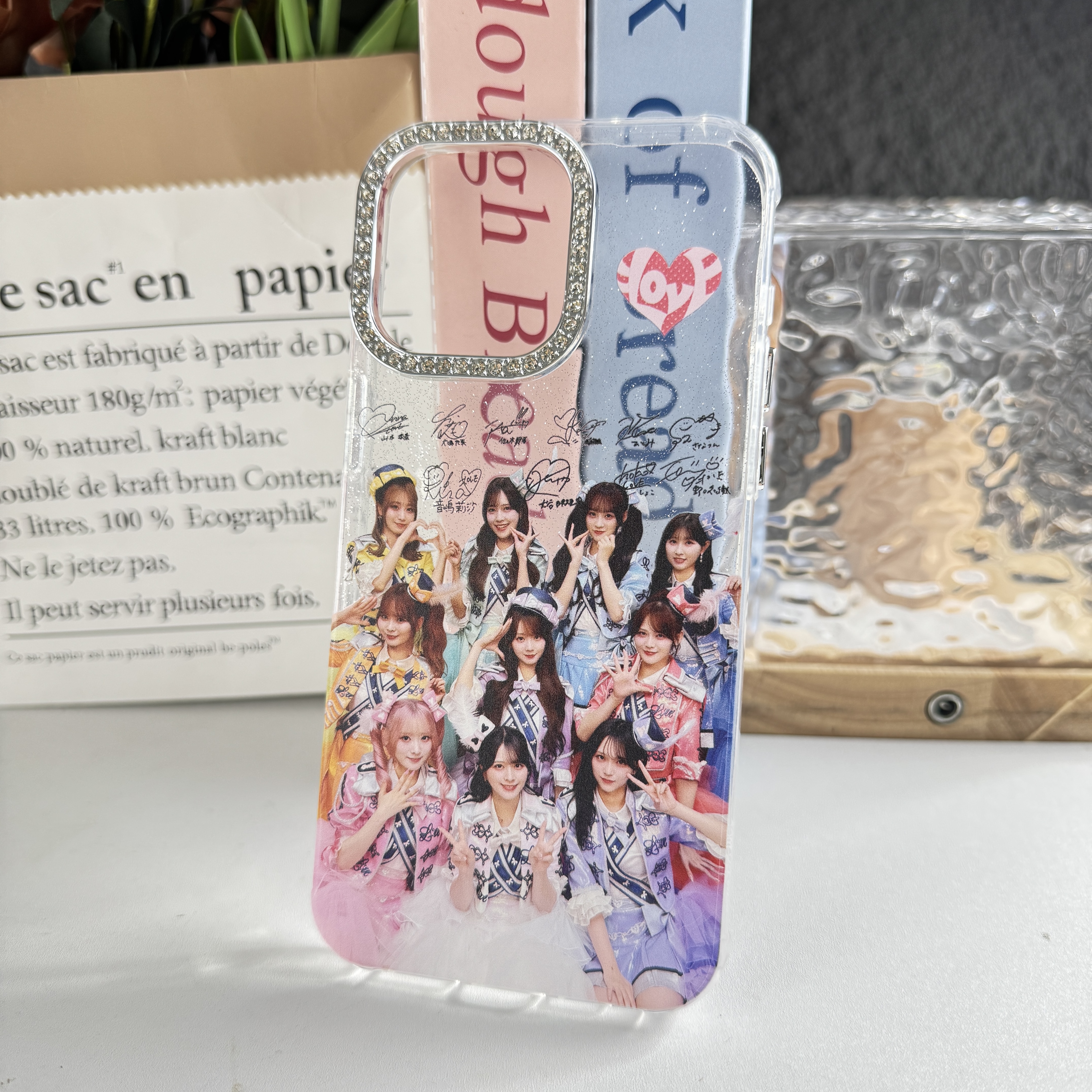 ダイヤモンドレーザーグラデーションスマートフォンケース【イコールラブ=LOVE】-E