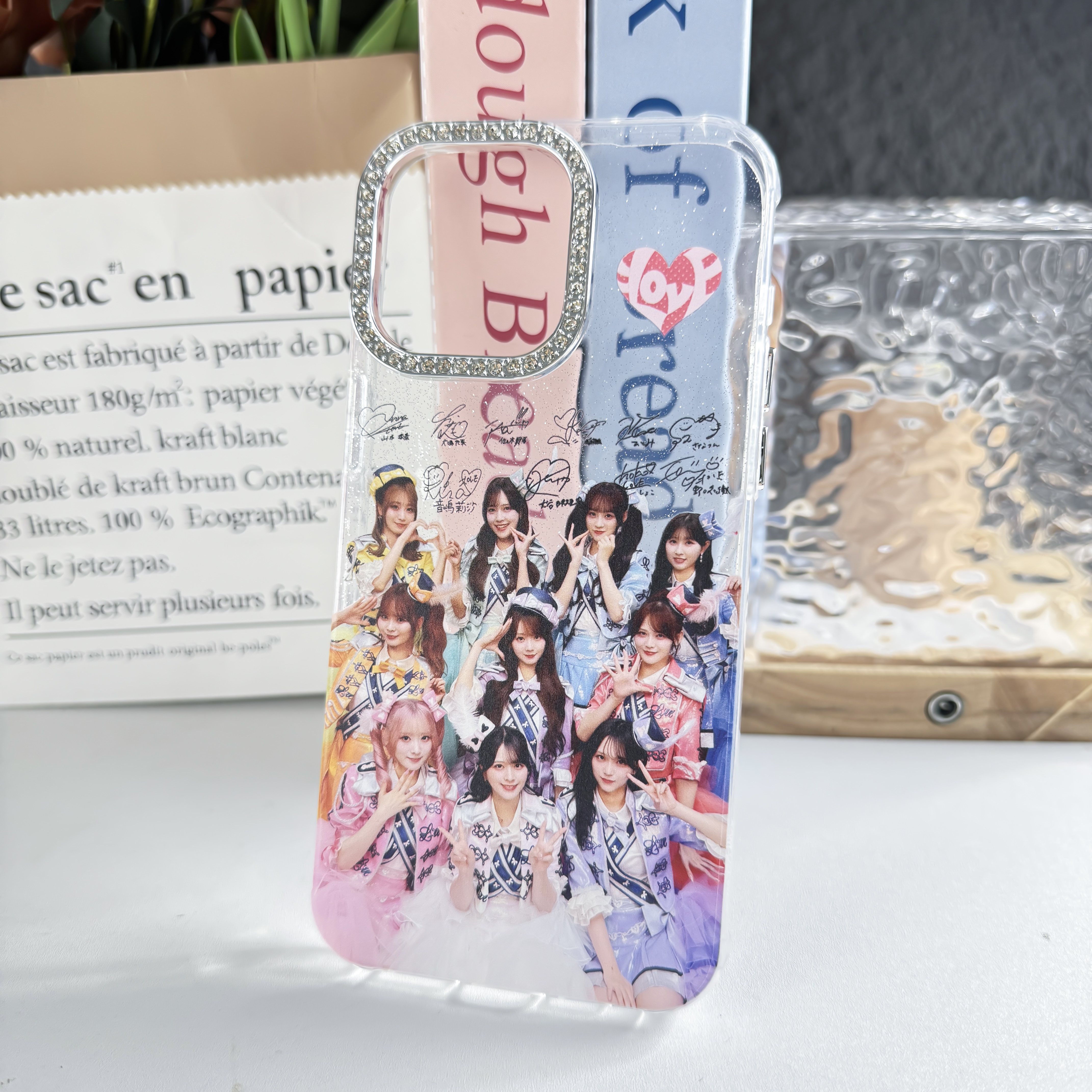ダイヤモンドレーザーグラデーションスマートフォンケース【イコールラブ=LOVE】-E