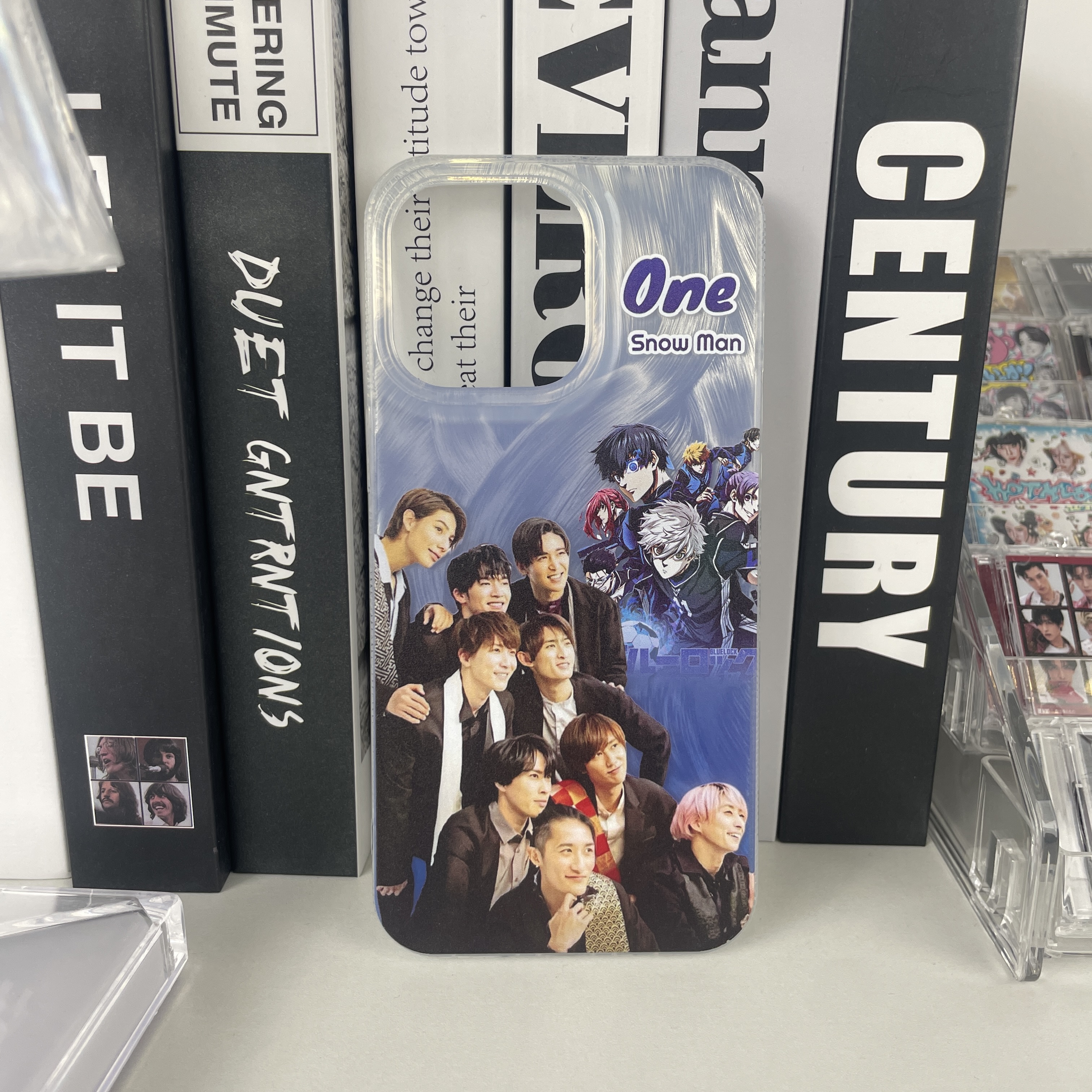 フェザーテクスチャーレーザーグラデーションスマートフォンケース【SnowMan/One】