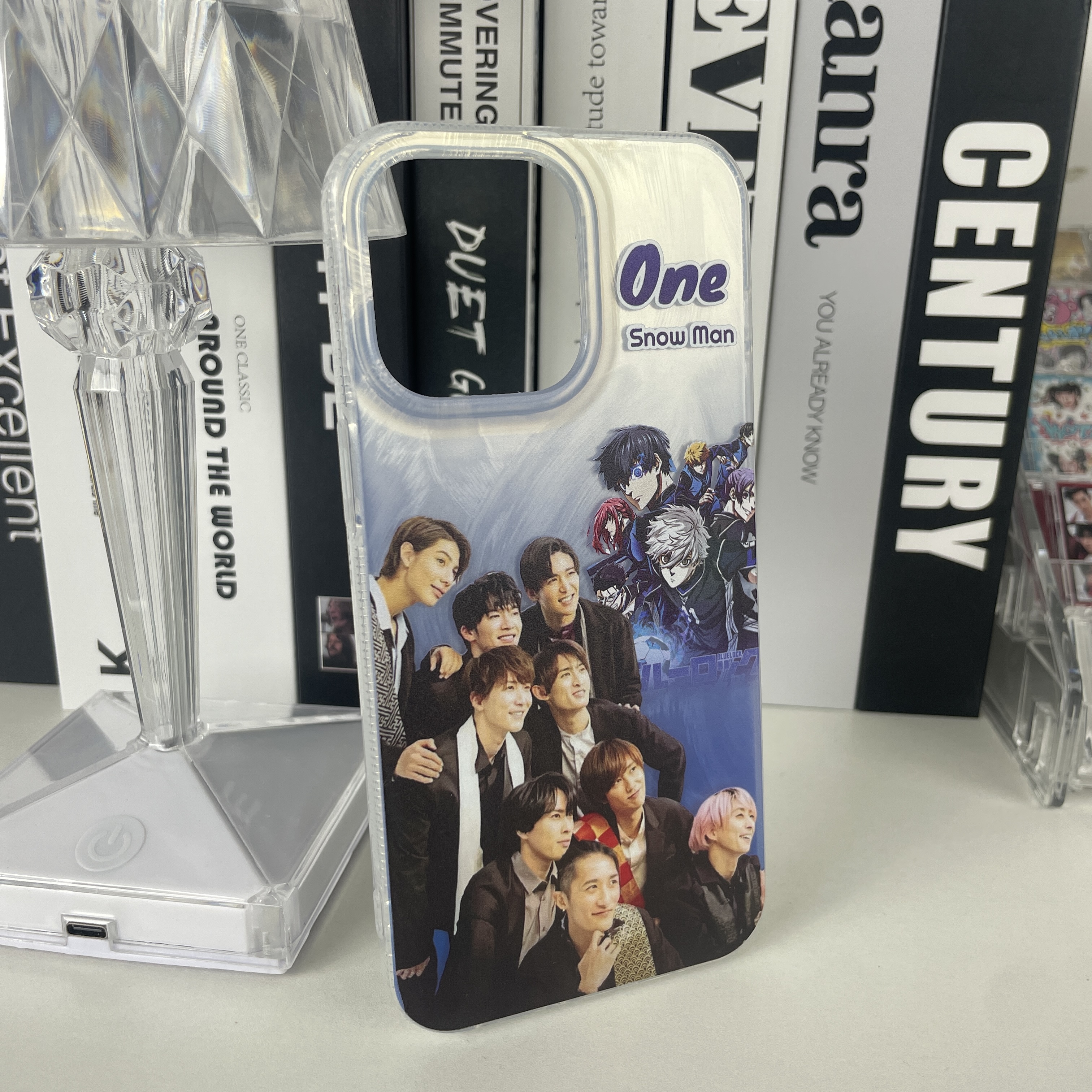 フェザーテクスチャーレーザーグラデーションスマートフォンケース【SnowMan/One】