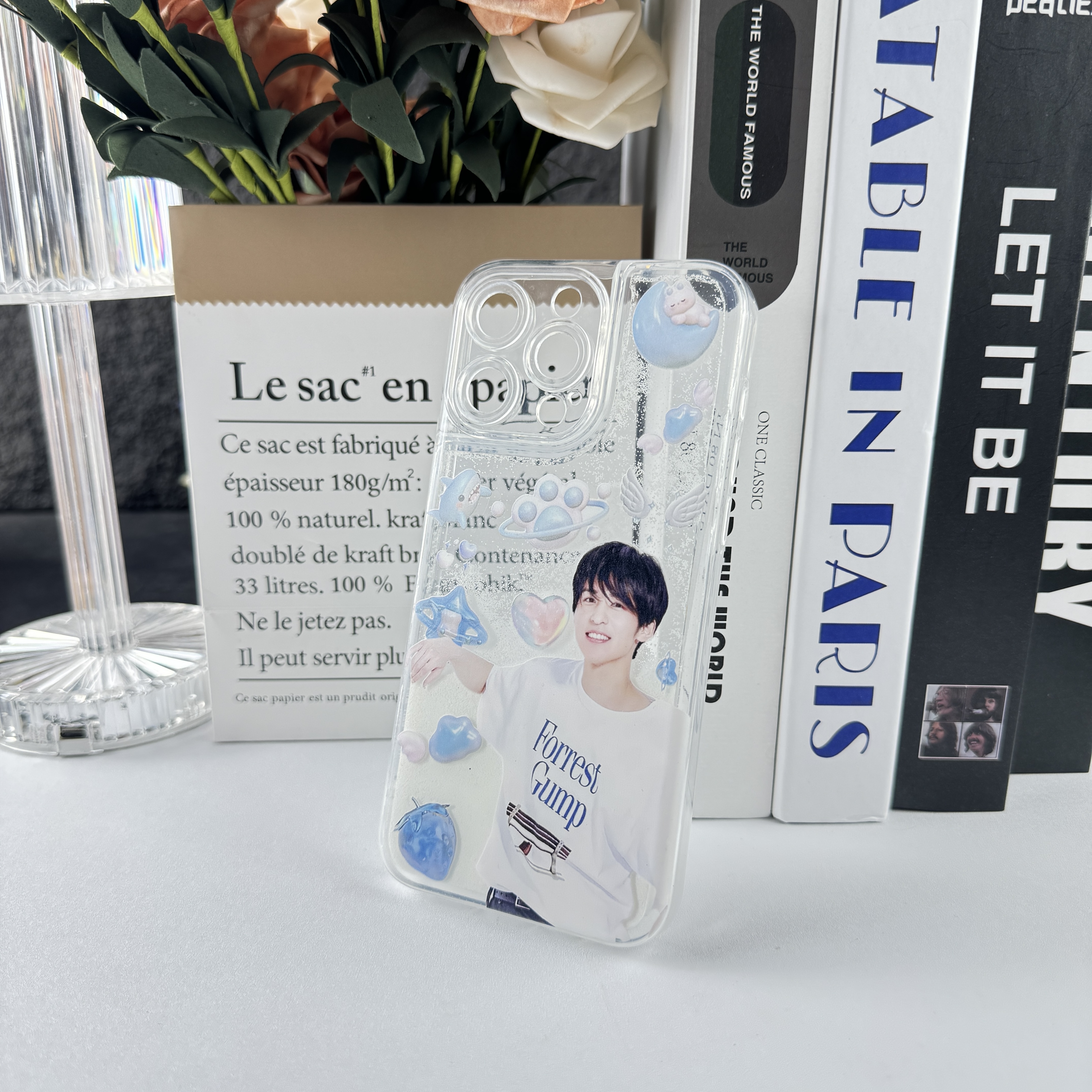 キラキラ流砂スマホケース-白【目黒蓮/SNOWMAN】