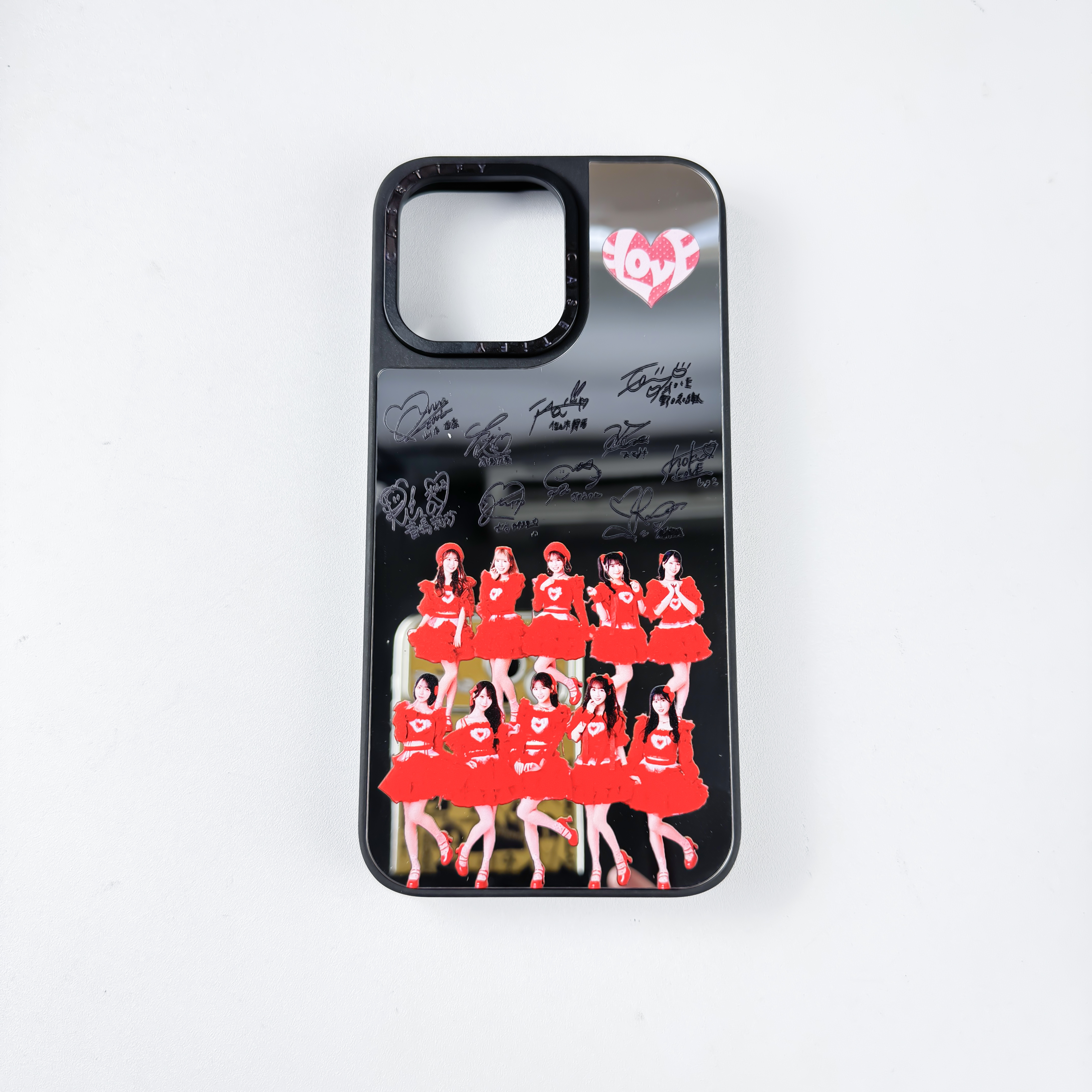 マットバンパー×ミラー スマホケース【イコールラブ=LOVE】