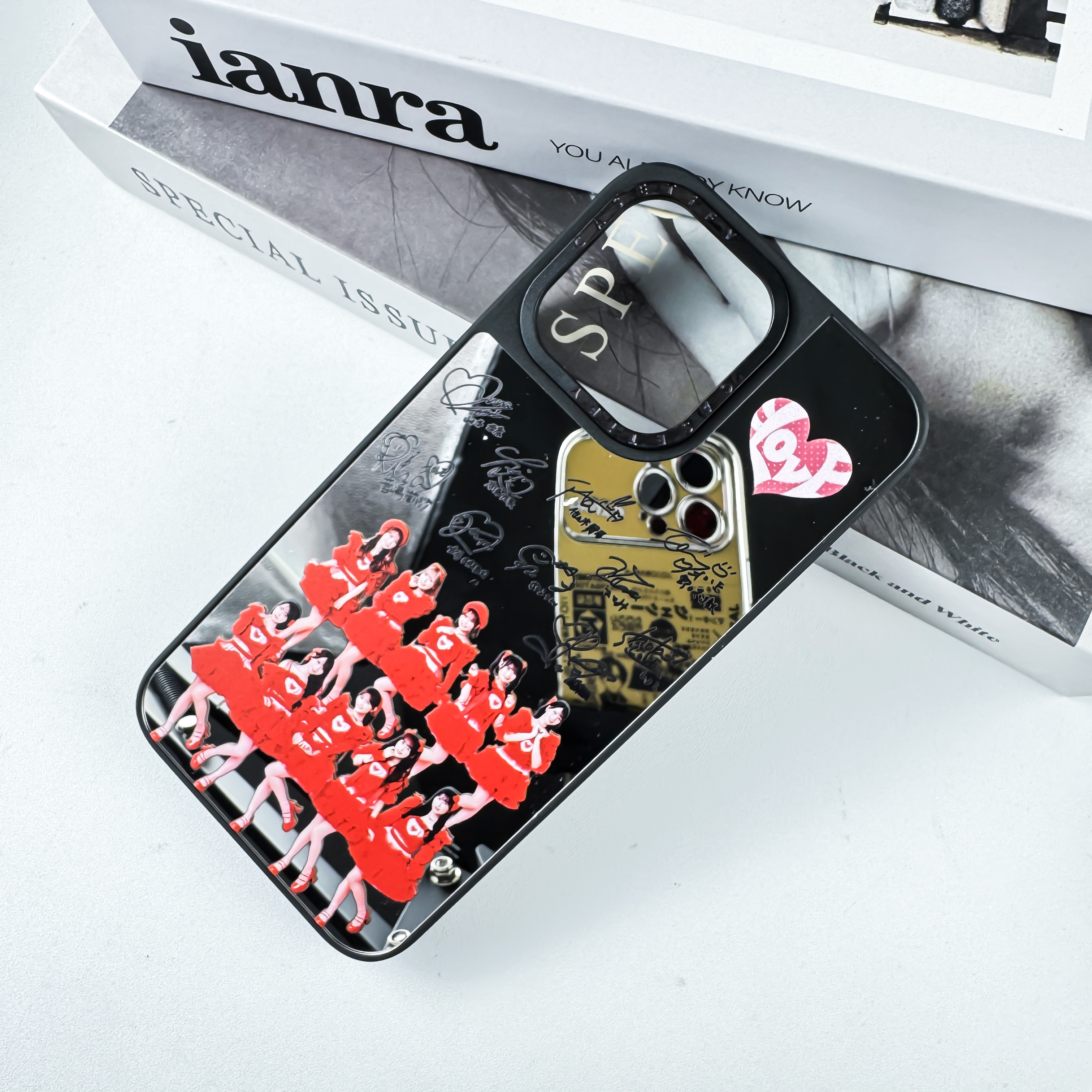 マットバンパー×ミラー スマホケース【イコールラブ=LOVE】