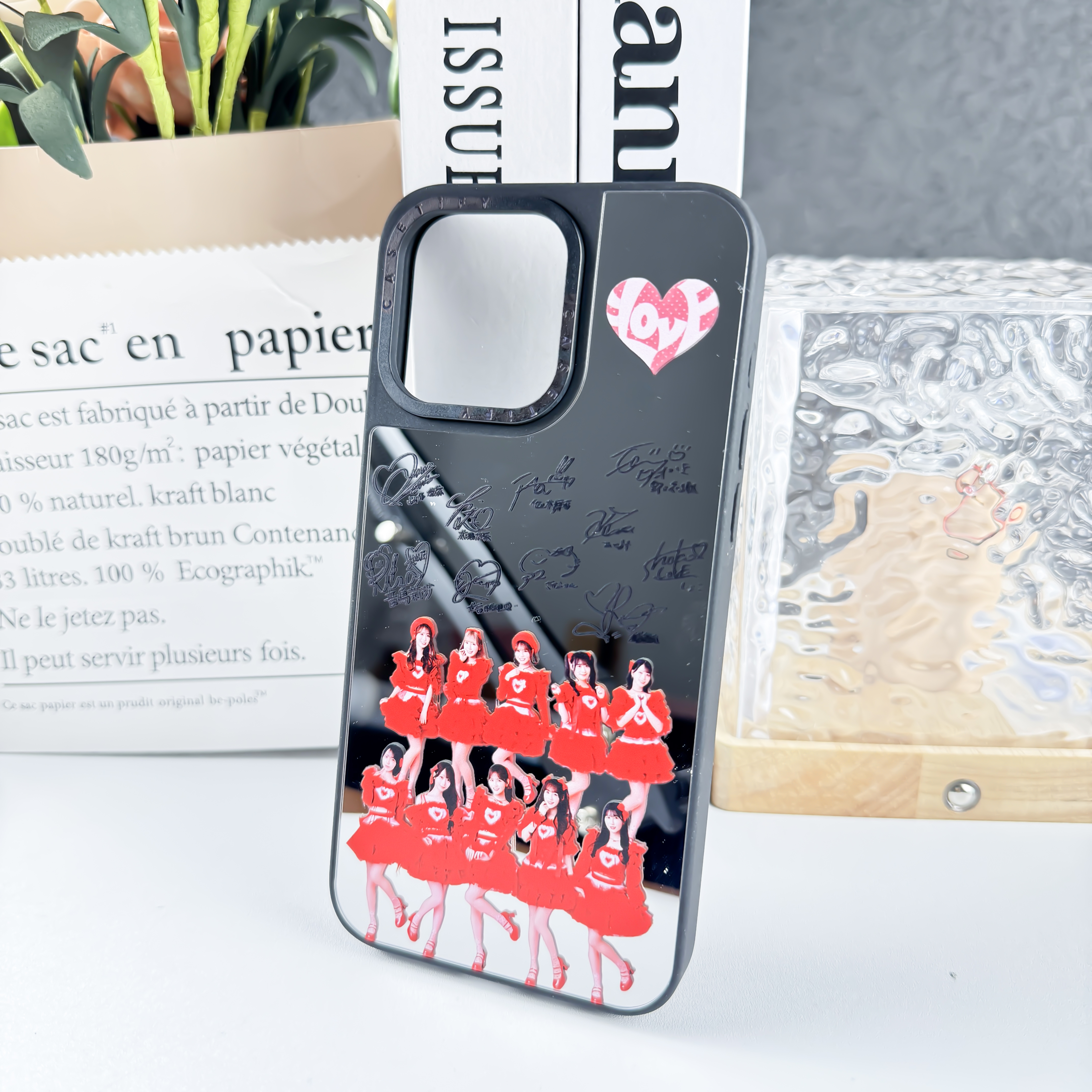 マットバンパー×ミラー スマホケース【イコールラブ=LOVE】