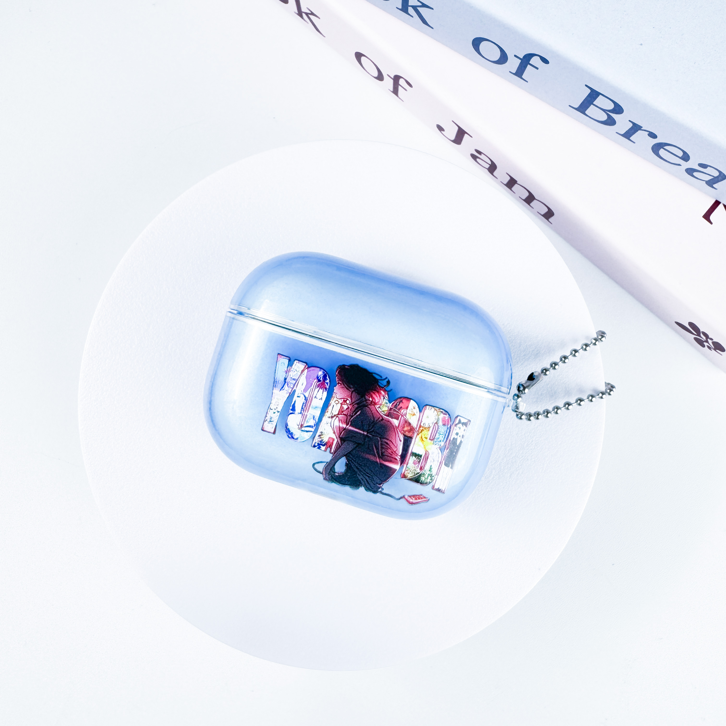 AirPods保護ケース キラキラ流砂イヤホンケース-青【YOASOBI】