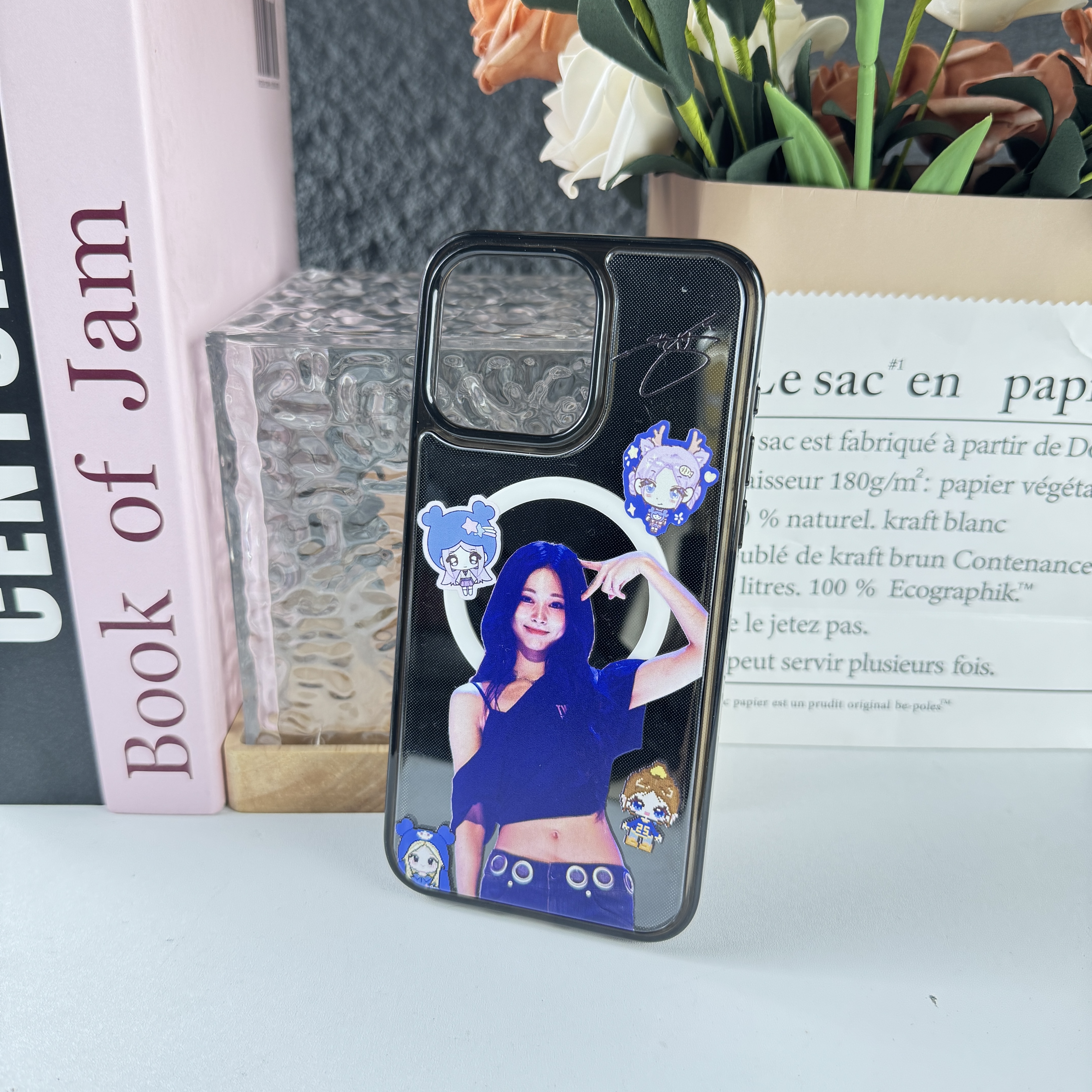 交換可能 バックプレート 付き マグネット 2in1 スマホカバー【TZUYU/TWICE】