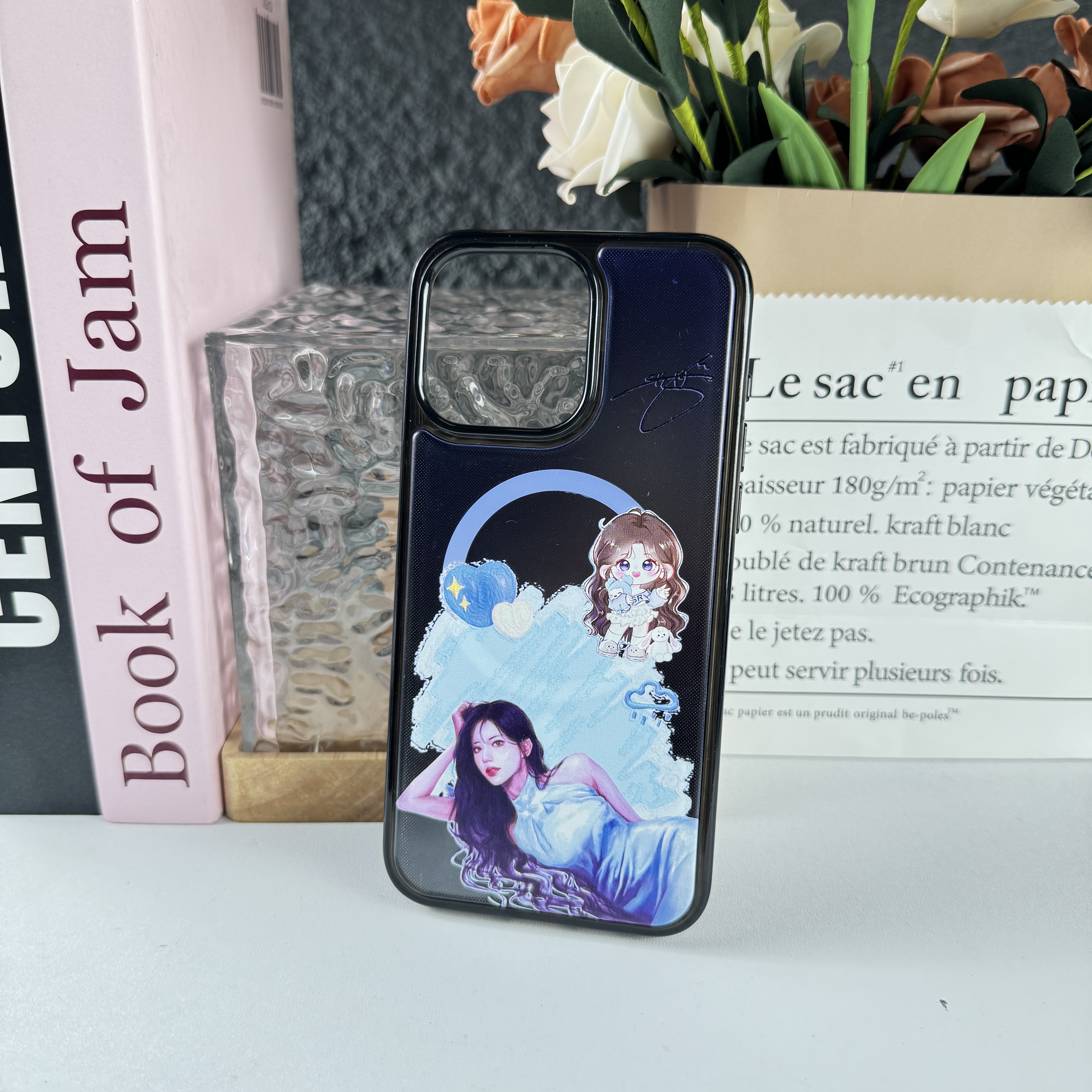 交換可能 バックプレート 付き マグネット 2in1 スマホカバー【TZUYU/TWICE】