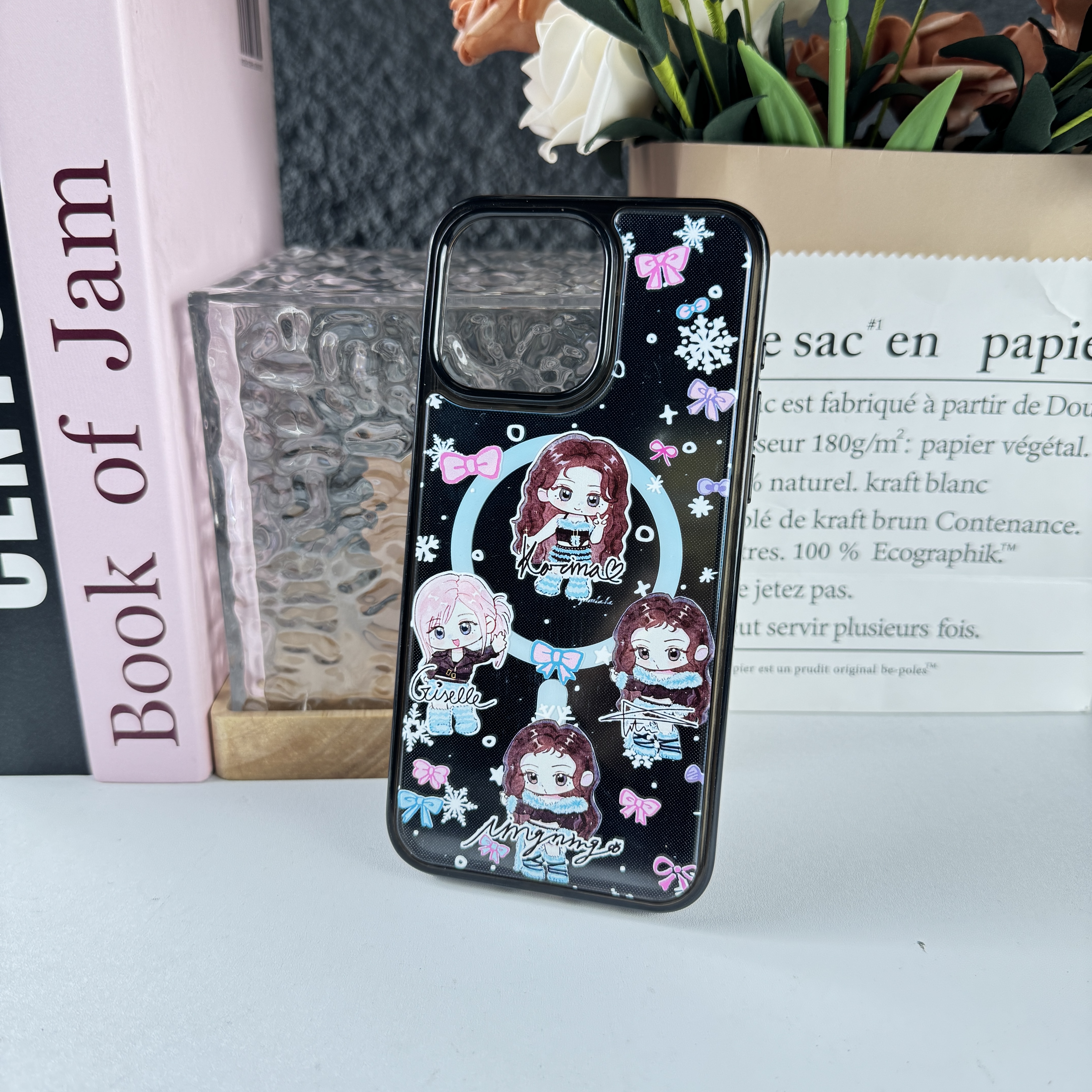 交換可能 バックプレート 付き マグネット 2in1 スマホカバー【AESPA】