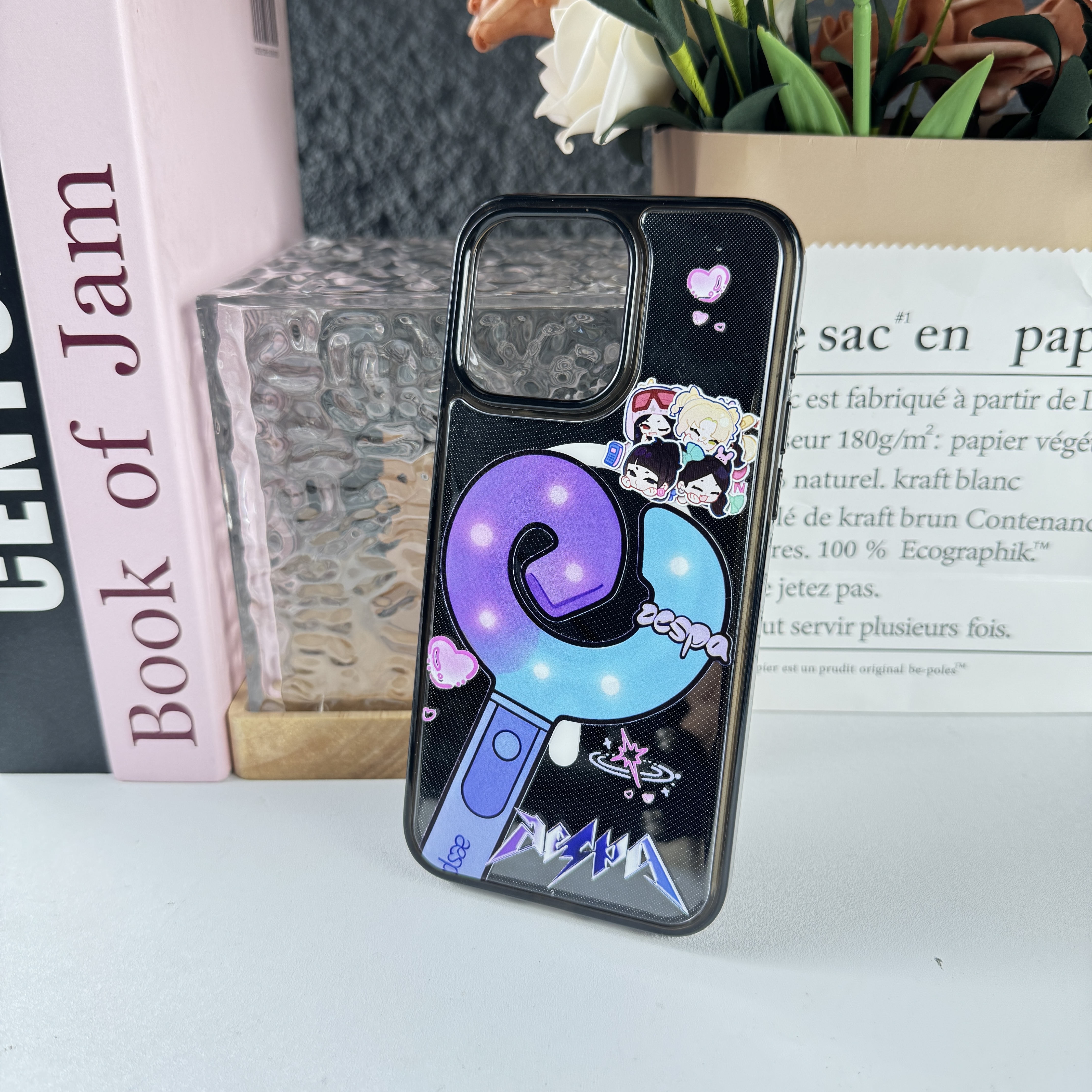 交換可能 バックプレート 付き マグネット 2in1 スマホカバー【AESPA】