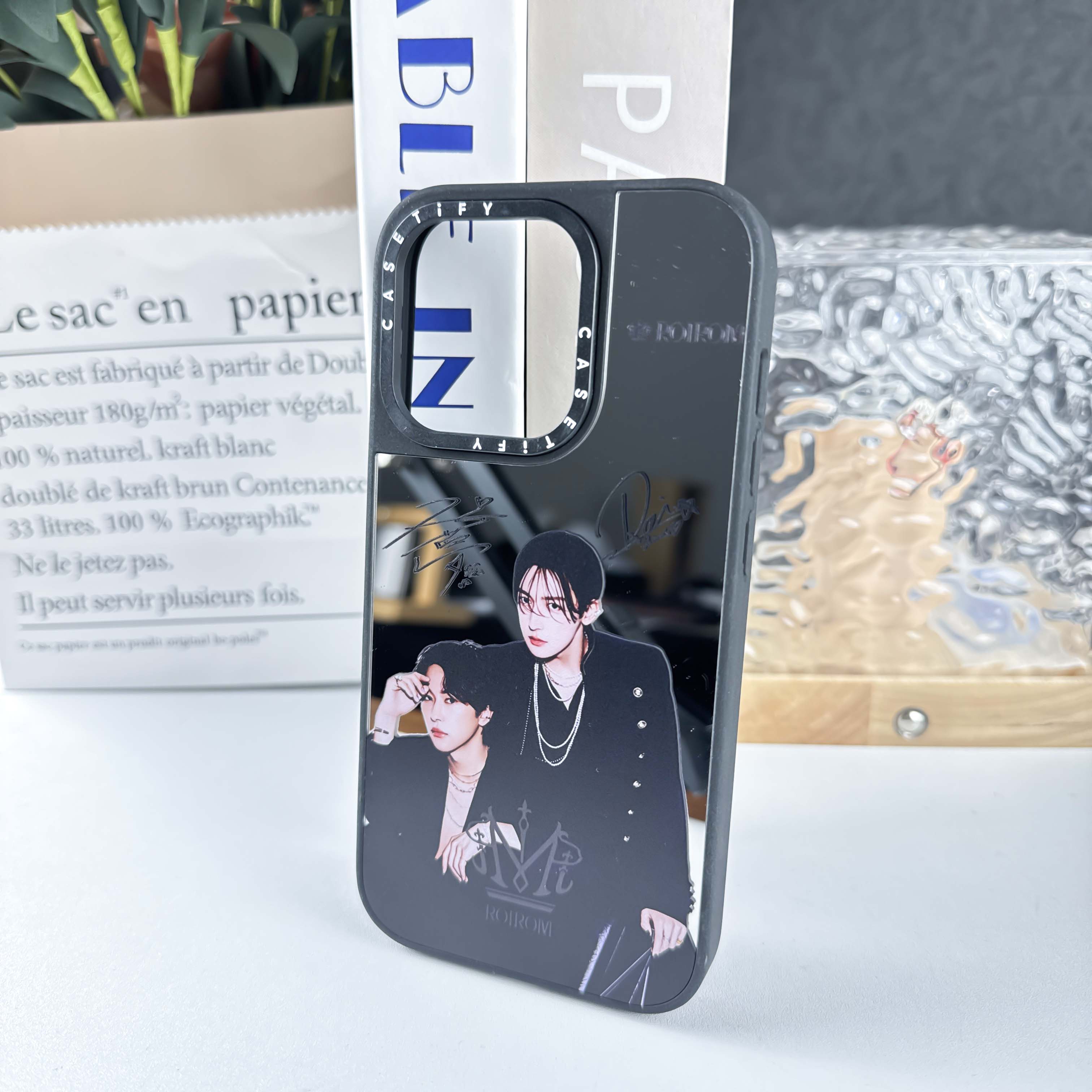 マットバンパー×ミラー スマホケース【ROIROM】-B