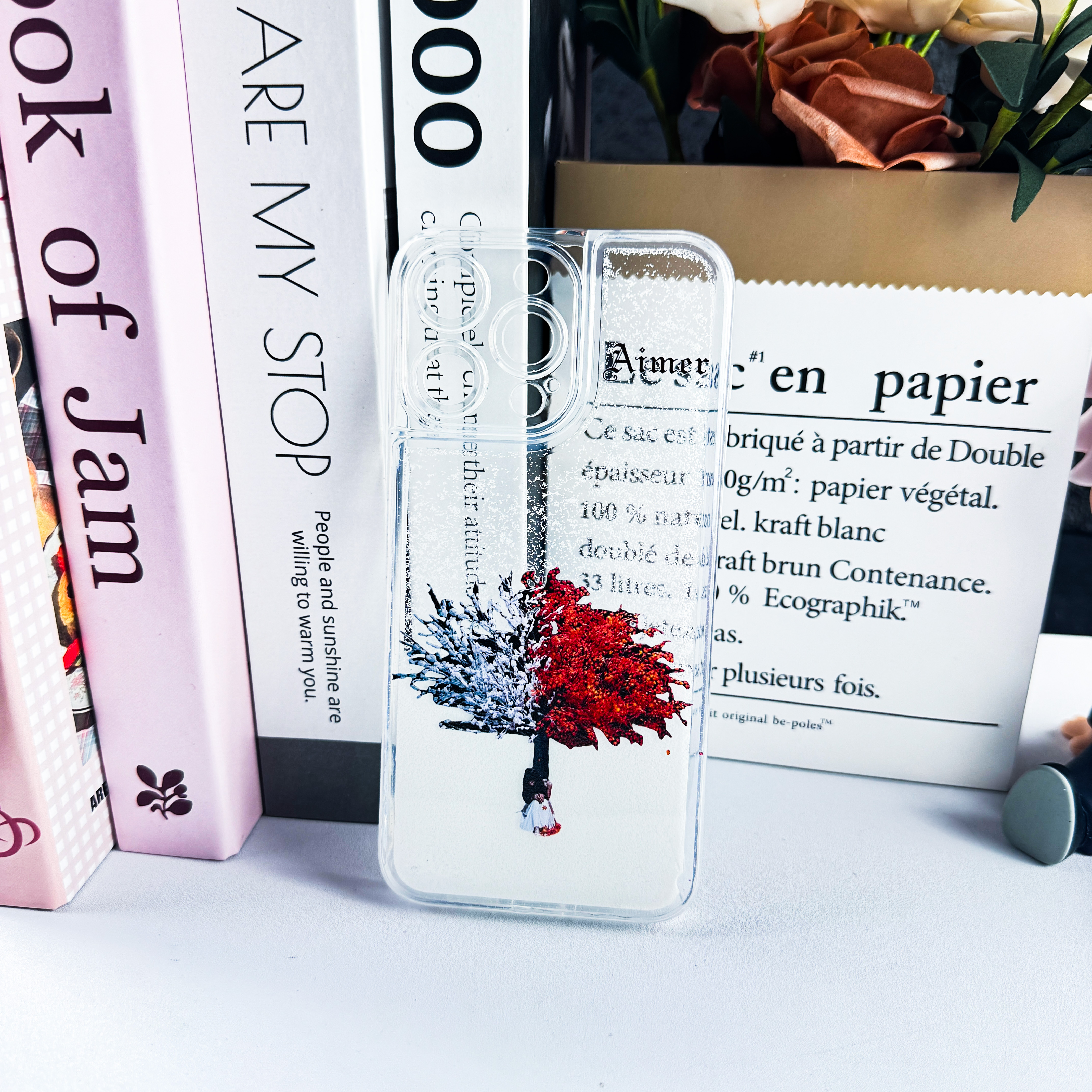 キラキラ流砂スマホケース-白【AIMER/茜さす/EverlastingSnow】-YITOTO™推し活がもっと楽しくなる