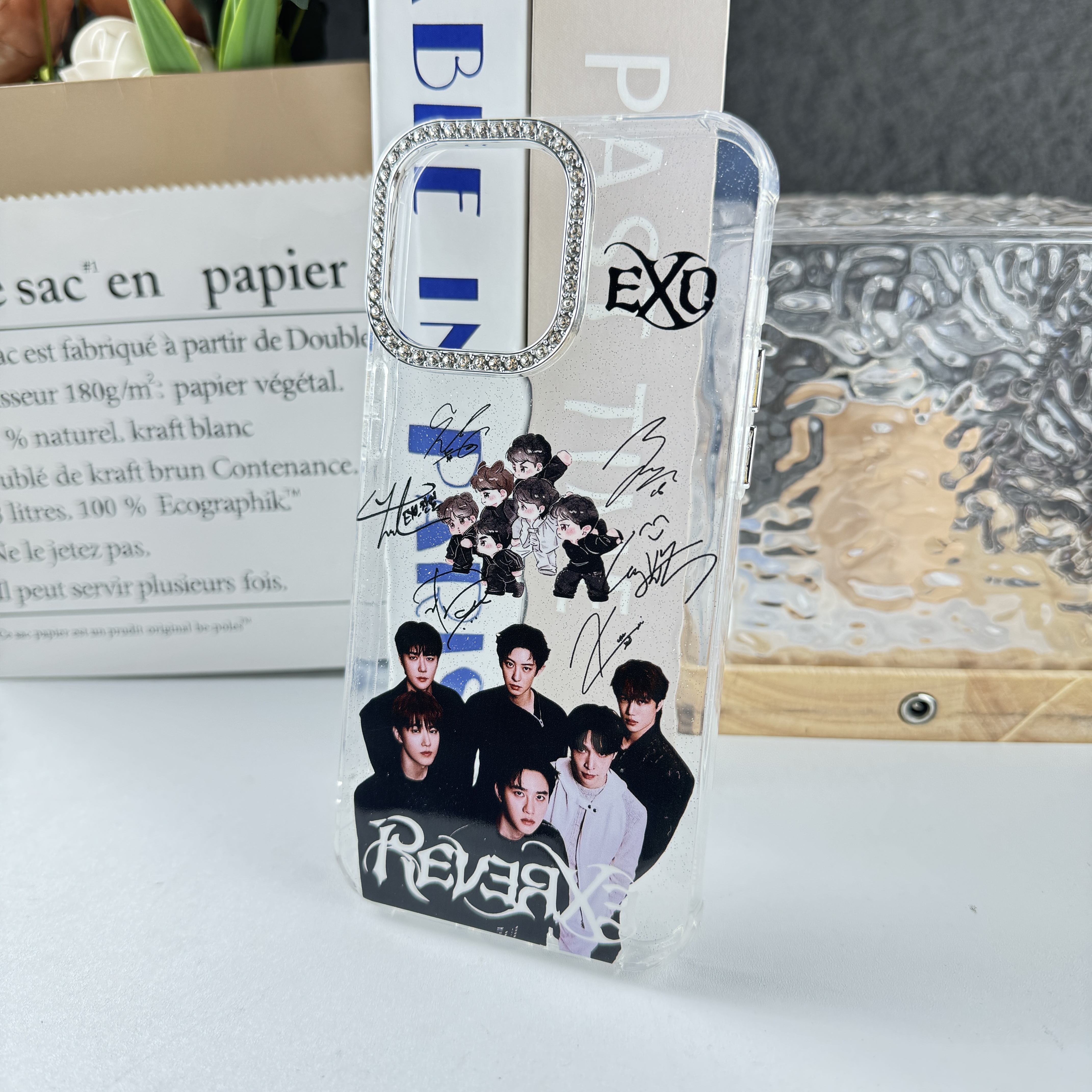 ダイヤモンドレーザーグラデーションスマートフォンケース【EXO/REVERXE】