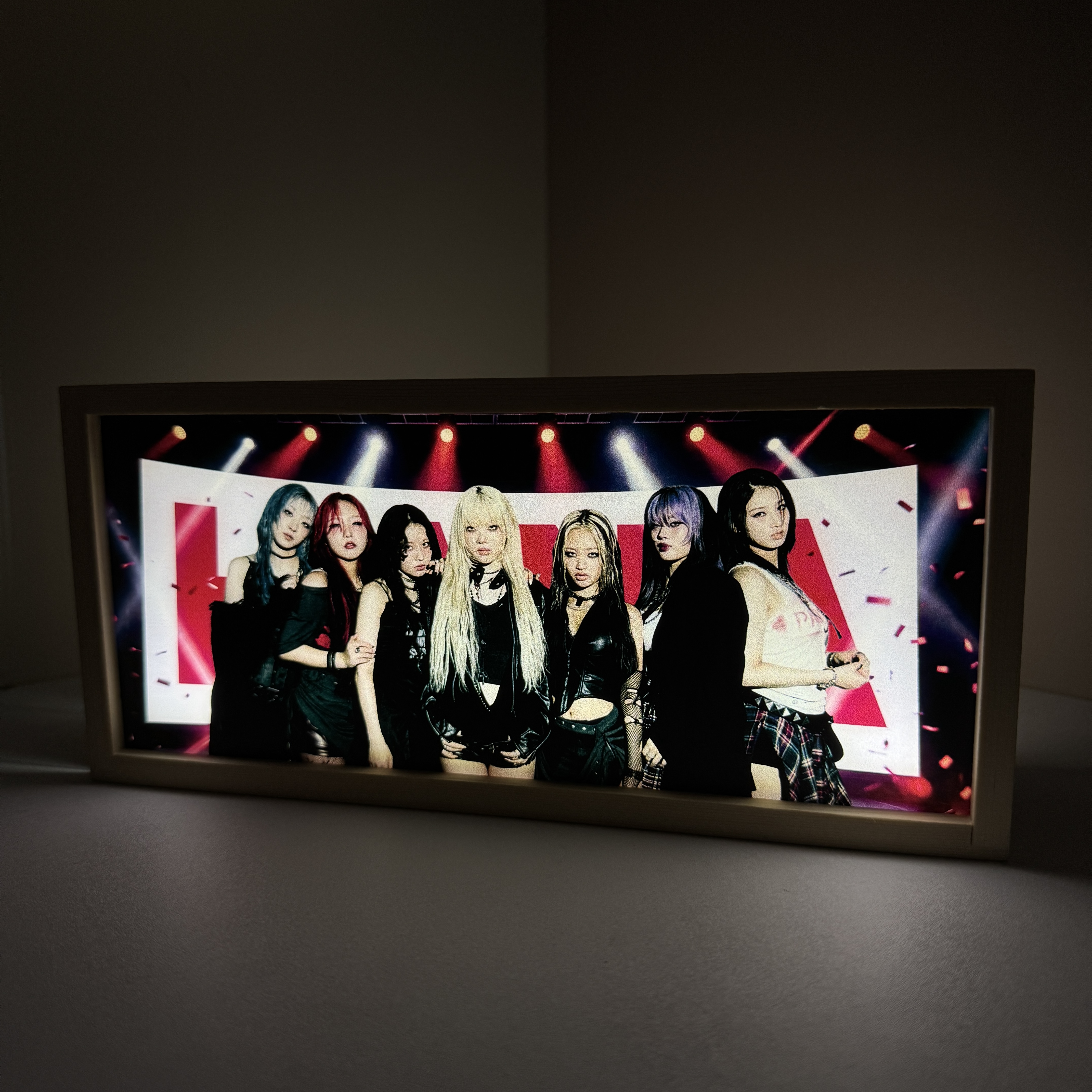 木製ベース 両面発光アクリルナイトライト【HANA】