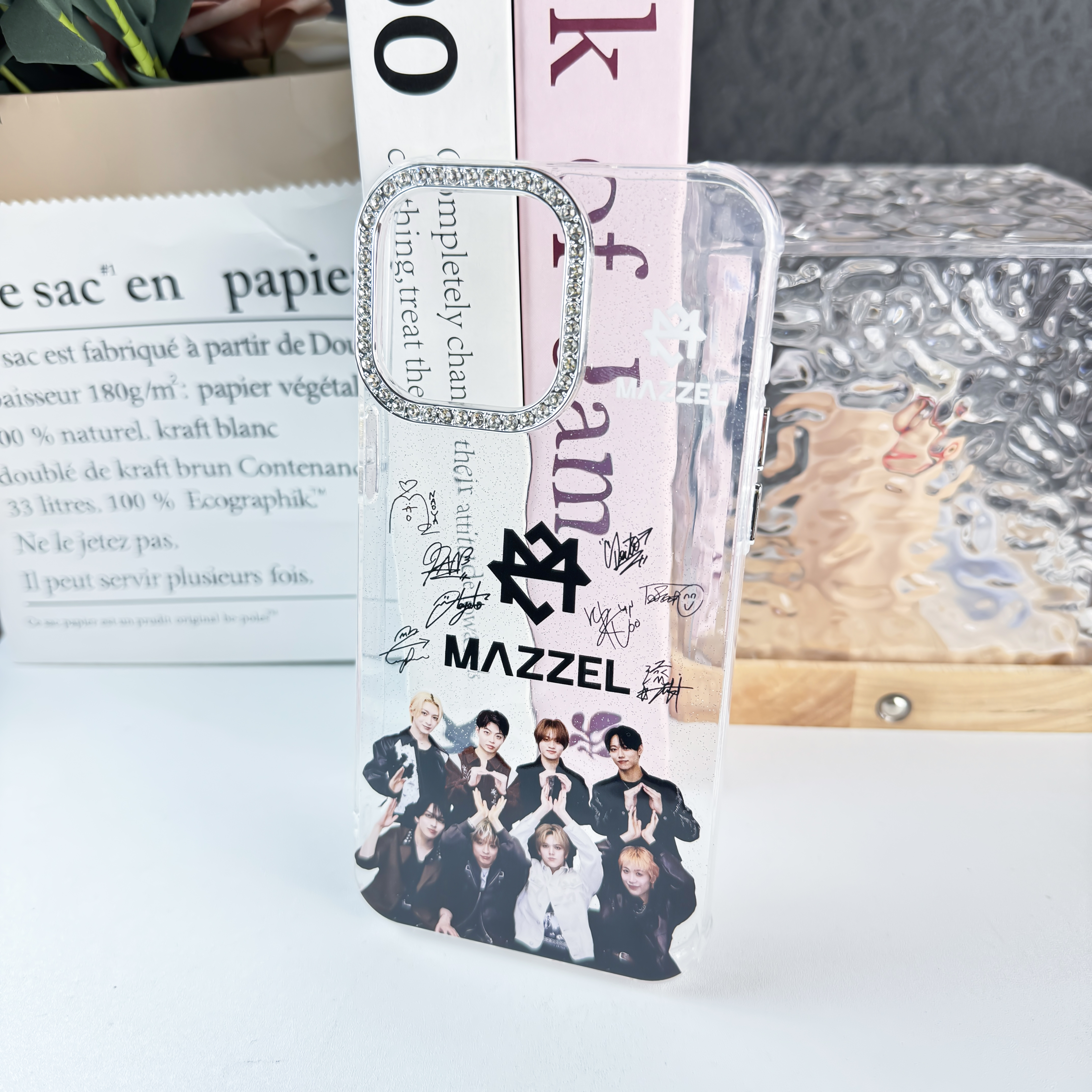 ダイヤモンドレーザーグラデーションスマートフォンケース【MAZZEL】