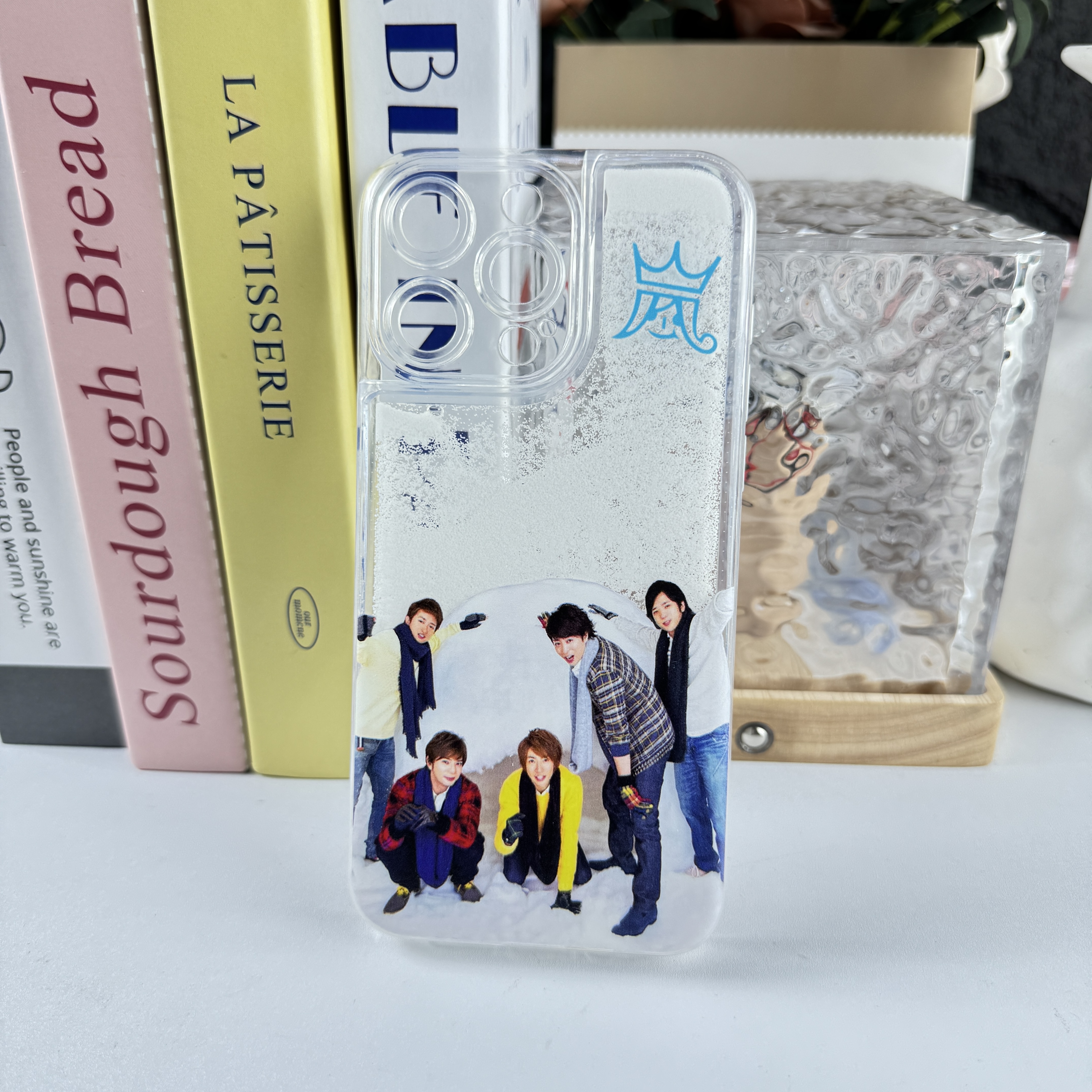 キラキラ流砂スマホケース-白【嵐ARASHI】