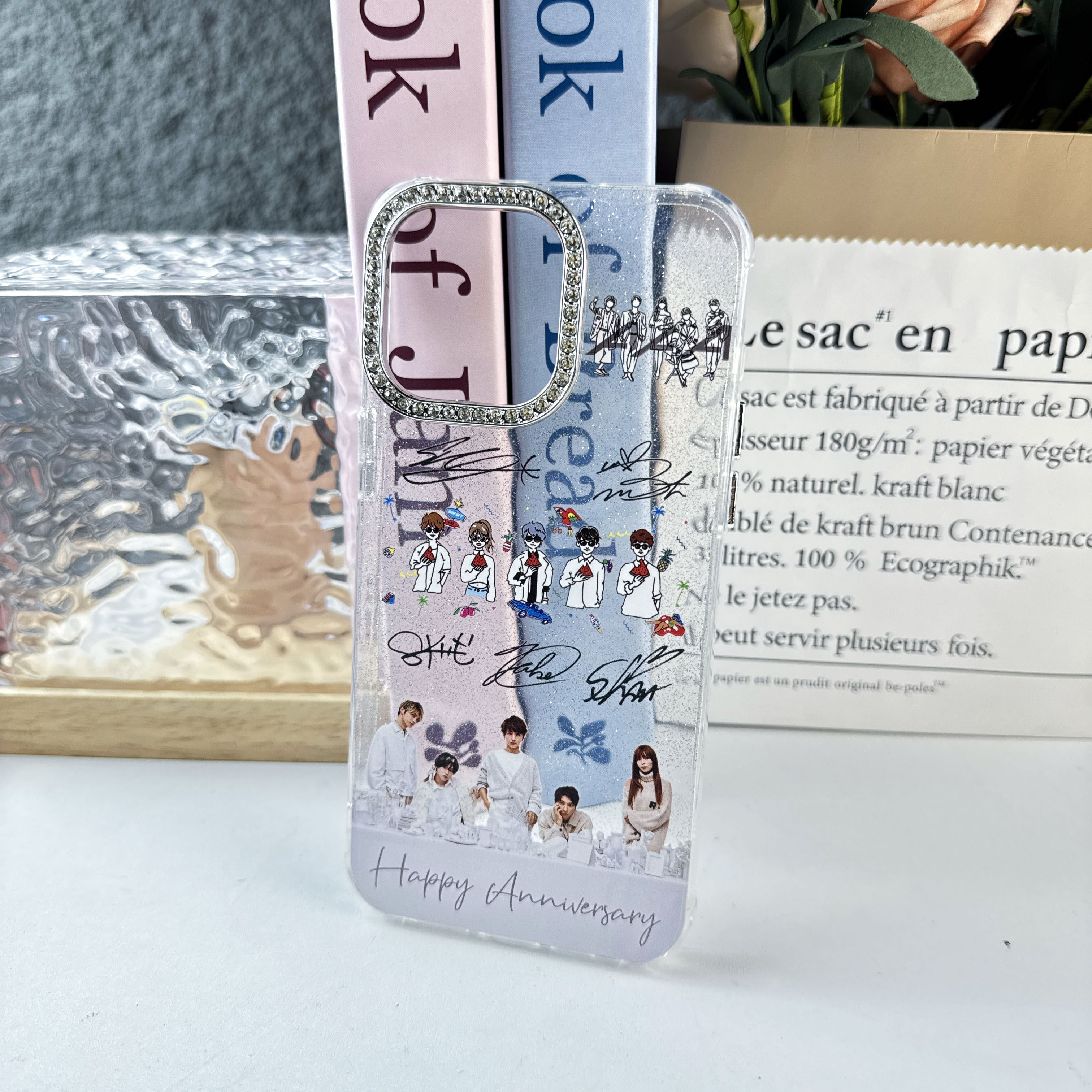 ダイヤモンドレーザーグラデーションスマートフォンケース【AAA】