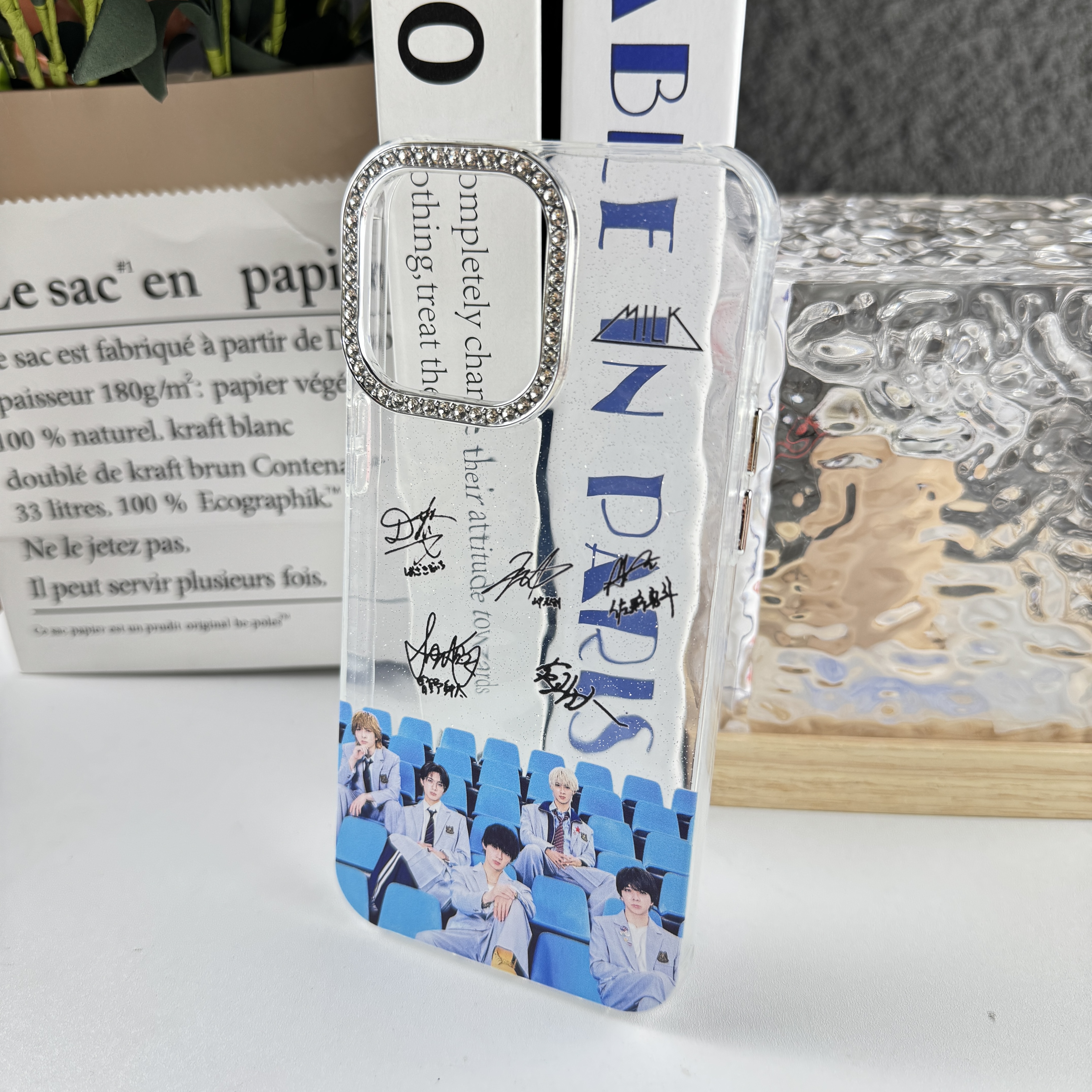 ダイヤモンドレーザーグラデーションスマートフォンケース【M!LK】-b