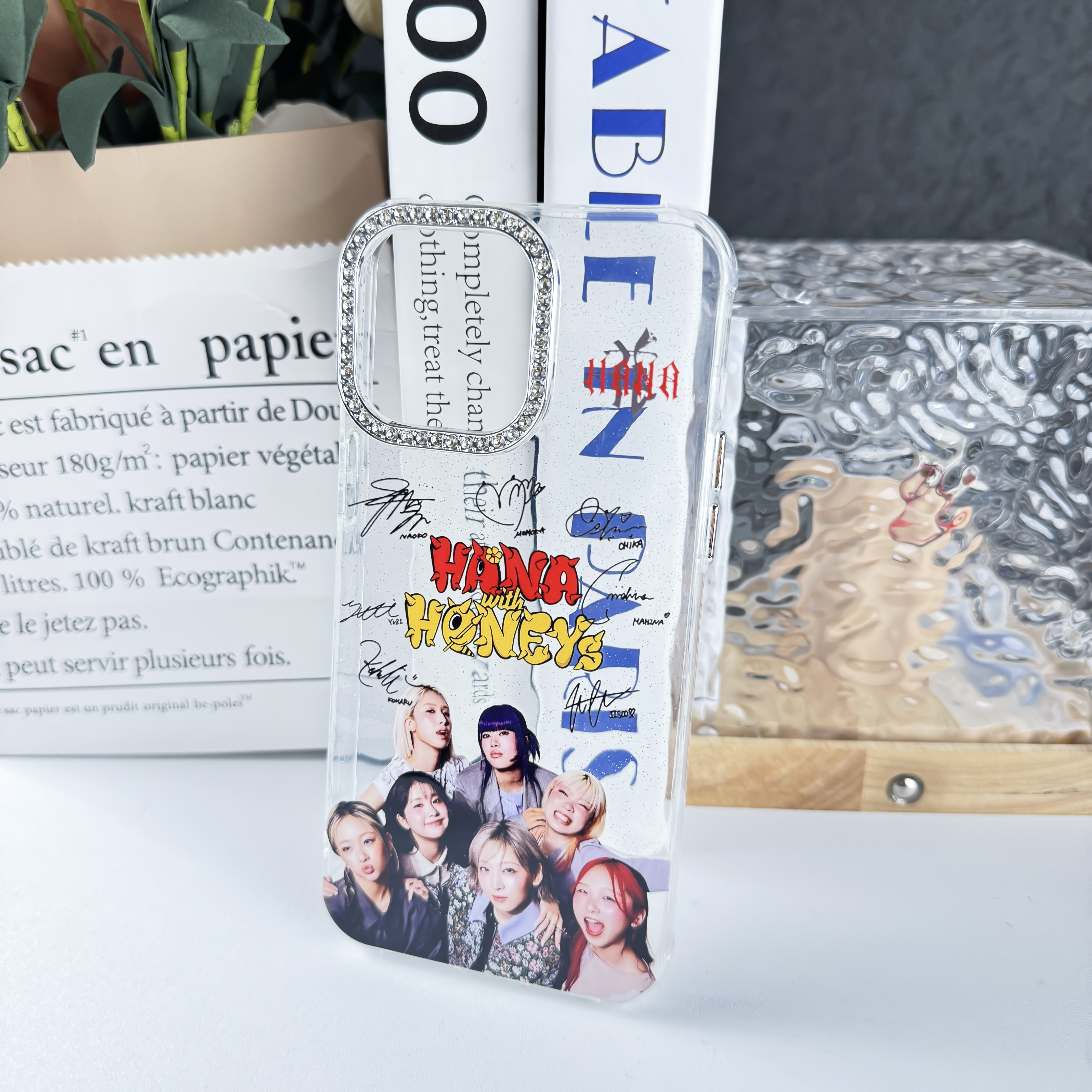 ダイヤモンドレーザーグラデーションスマートフォンケース【HANA】