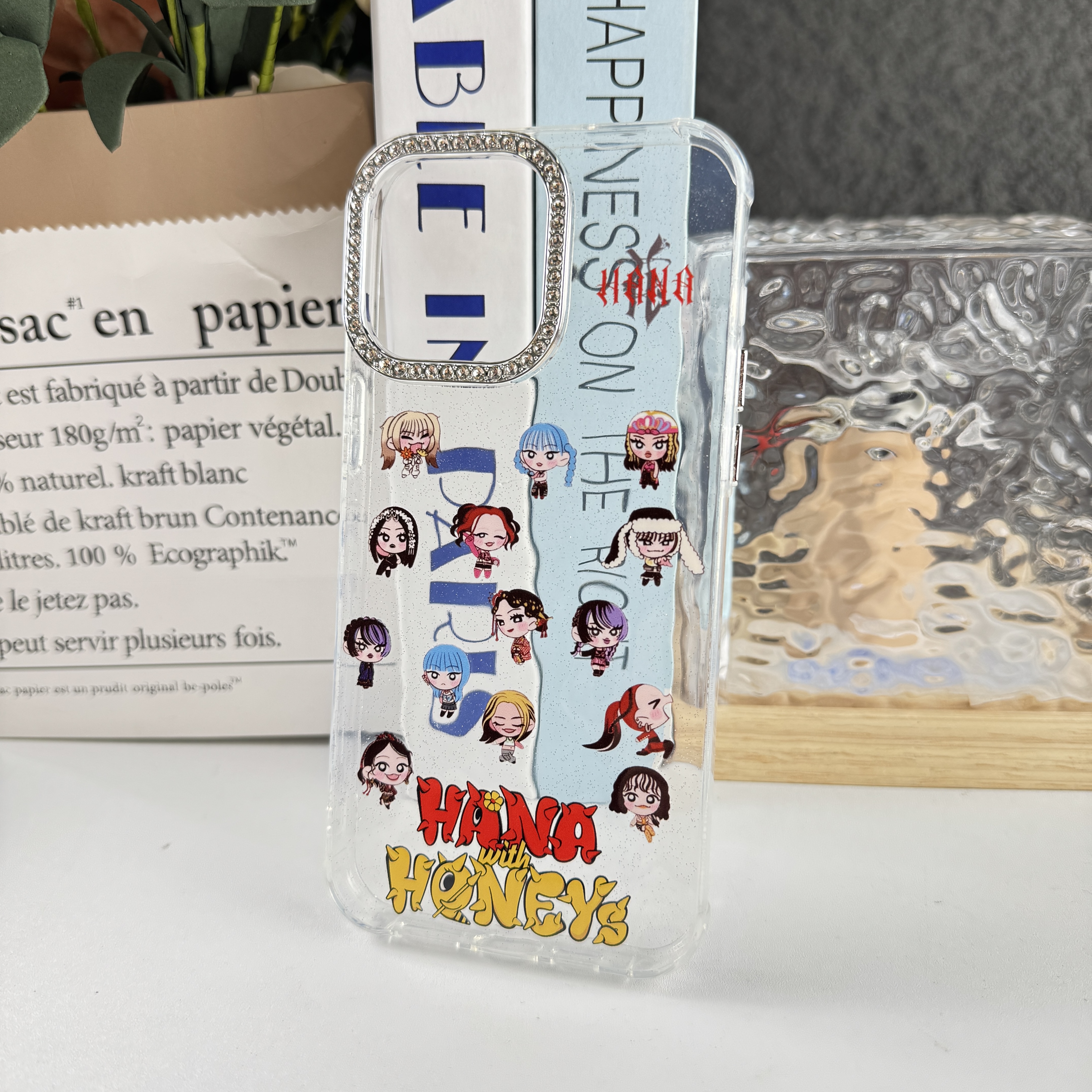 ダイヤモンドレーザーグラデーションスマートフォンケース【HANA】-B