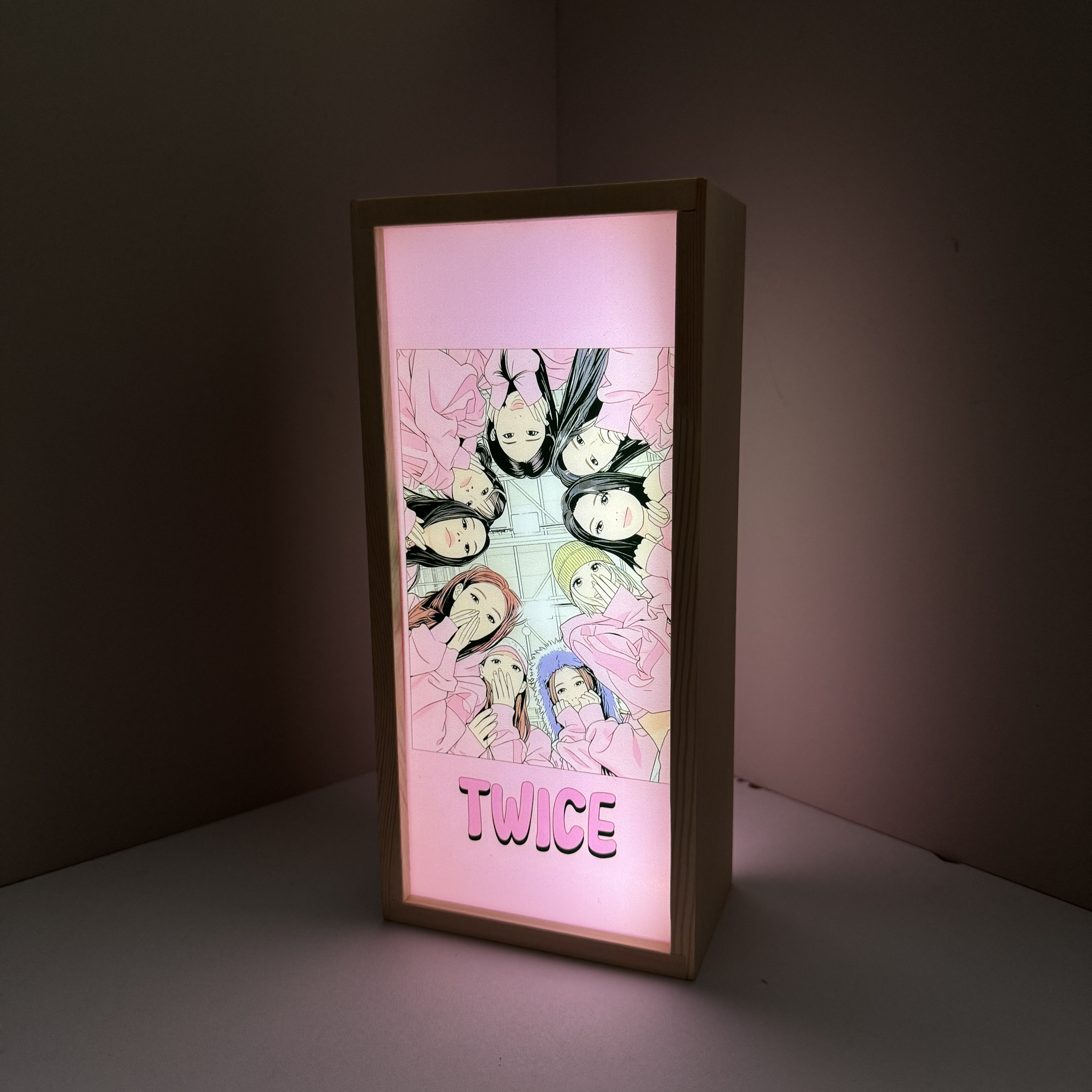 木製ベース 両面発光アクリルナイトライト【TWICE】