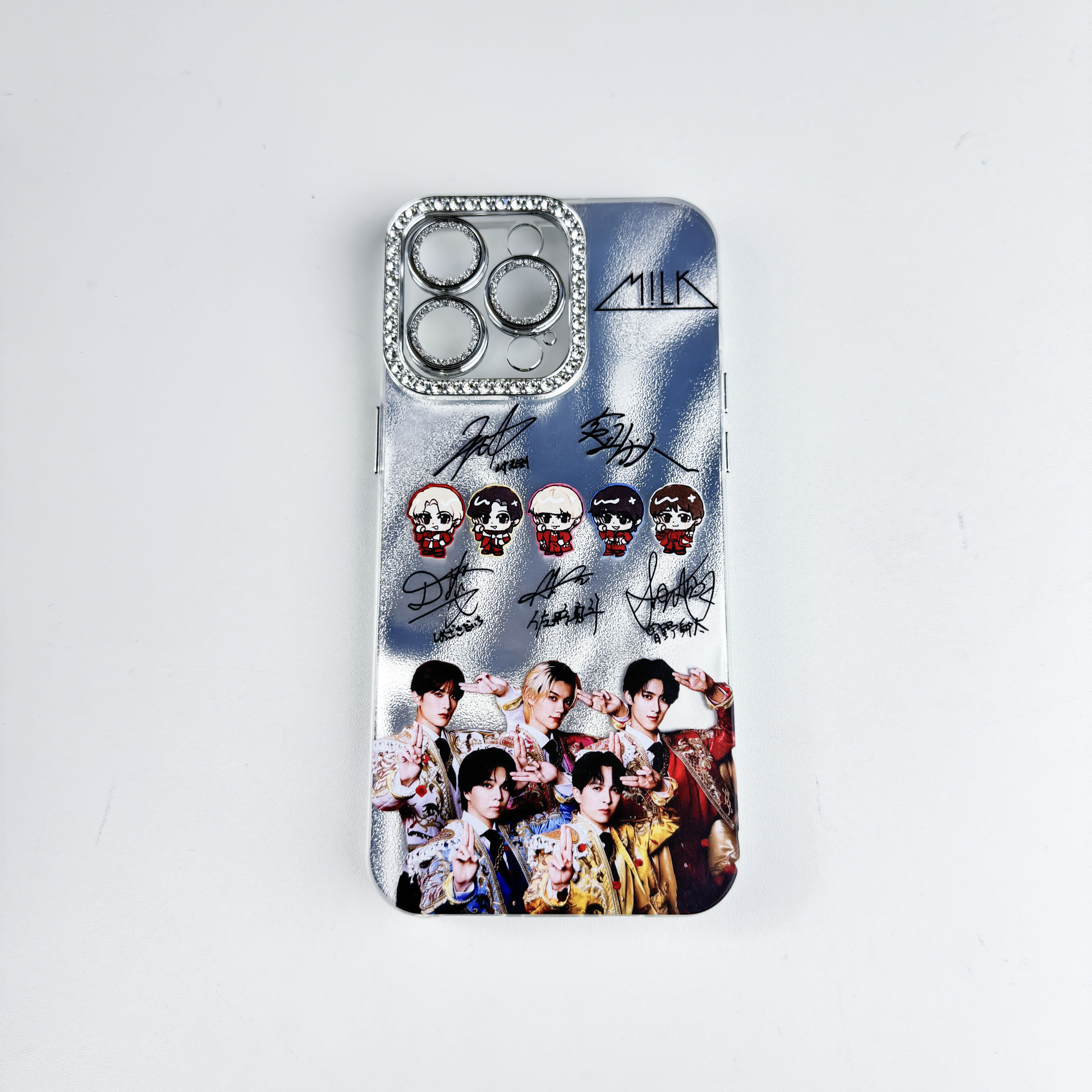 ダイヤモンドレーザーグラデーションスマートフォンケース【MILK/好きすぎて滅！】