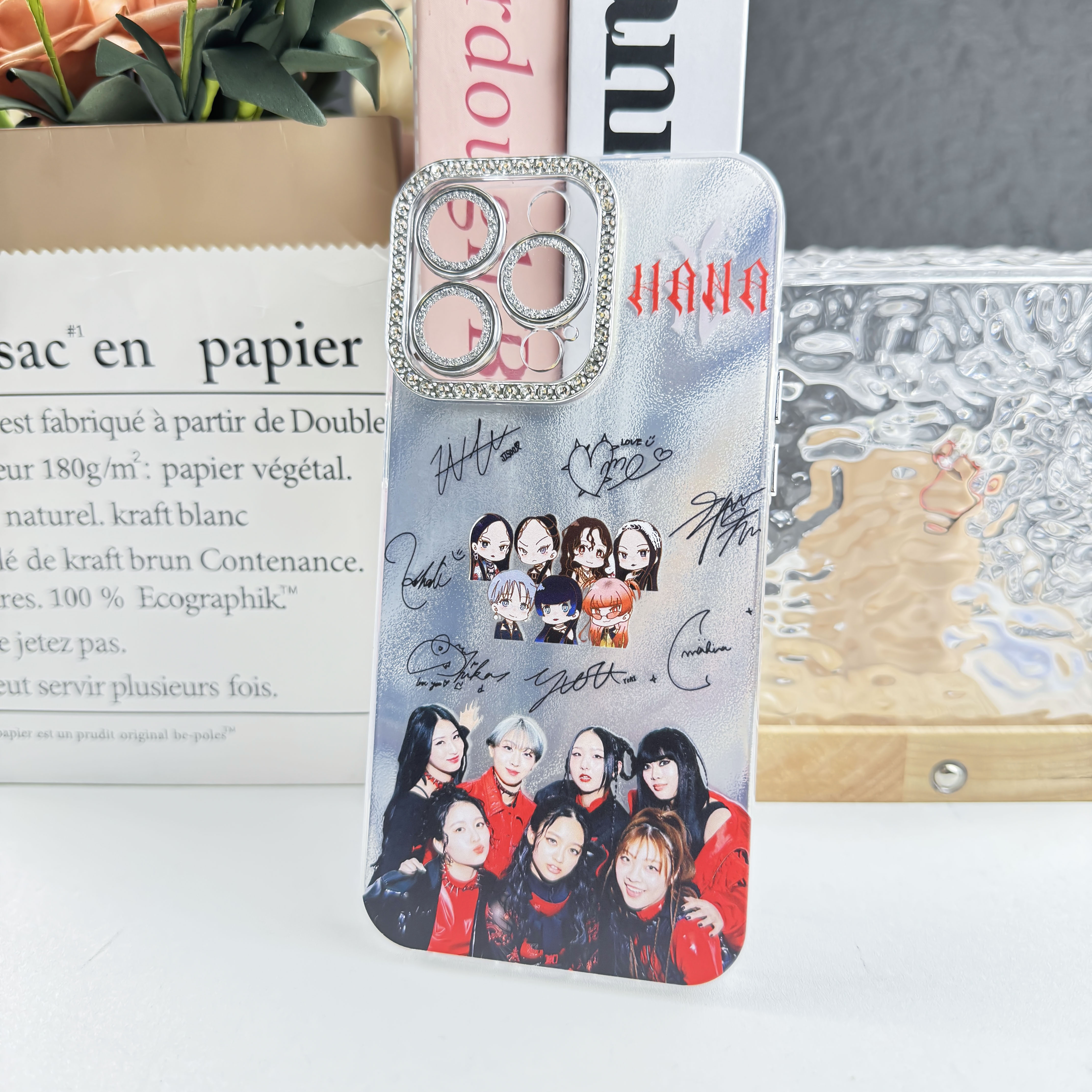 ダイヤモンドレーザーグラデーションスマートフォンケース【HANA/My Body】