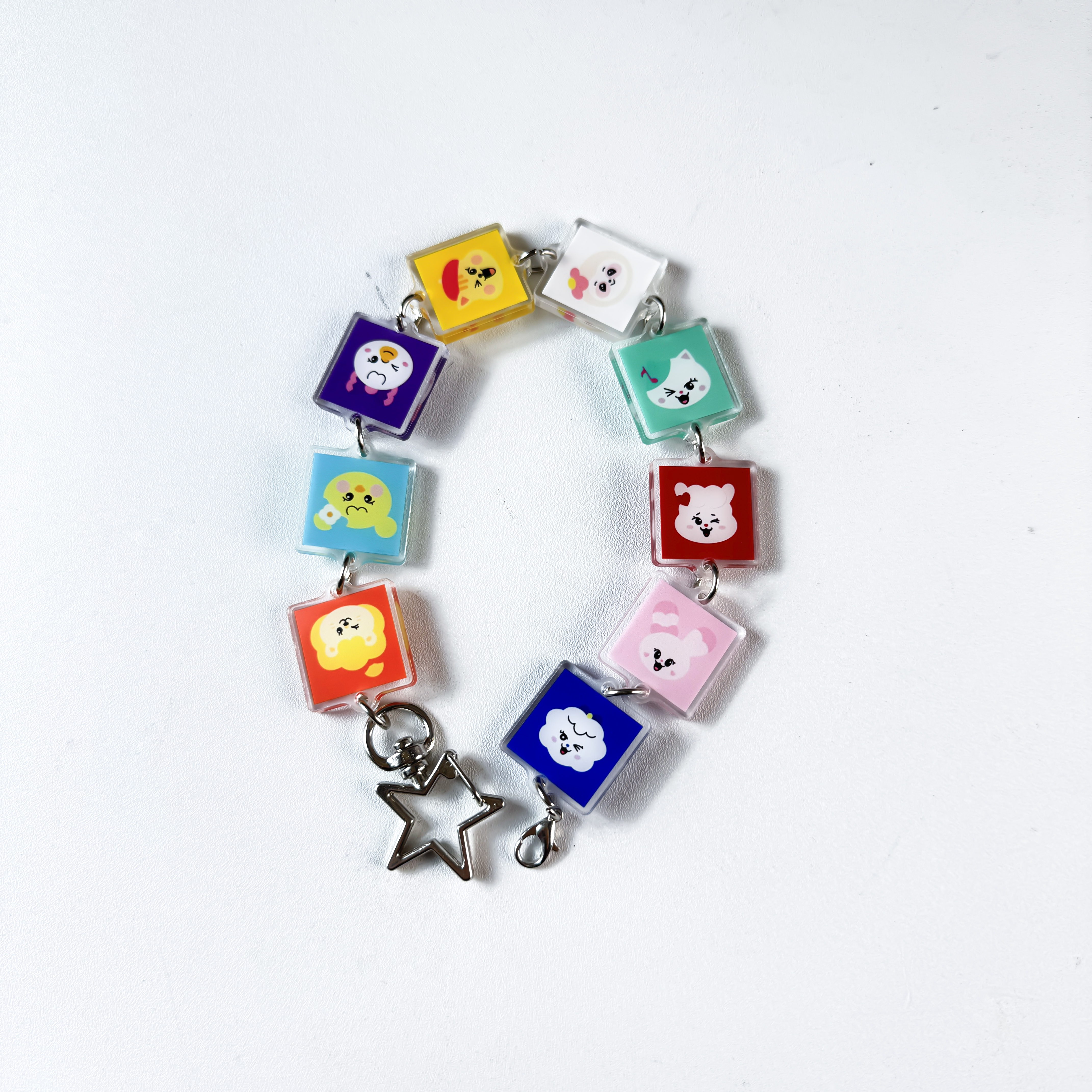 両面アクリルキーホルダー＆ブレスレット【可愛いちび顔】