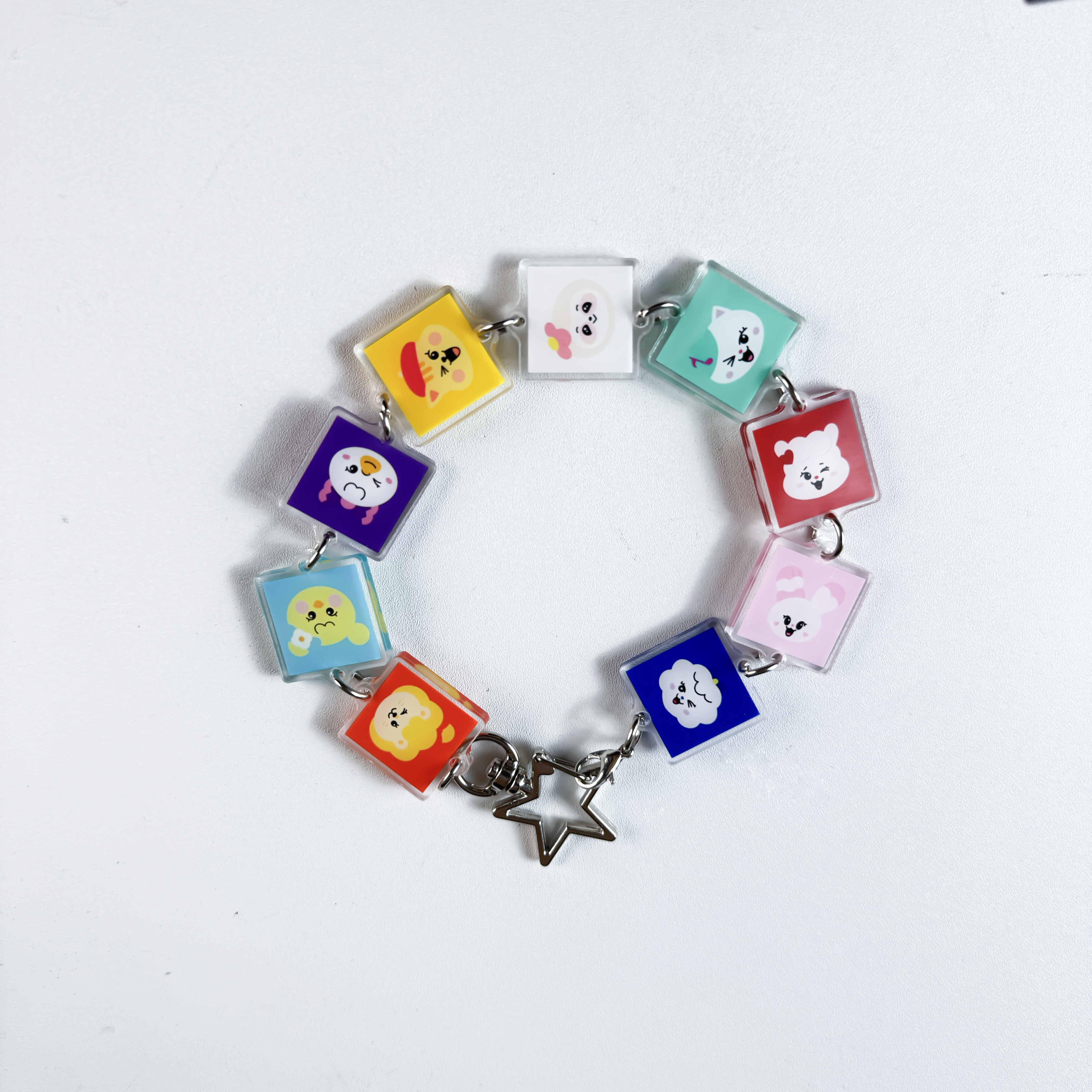 両面アクリルキーホルダー＆ブレスレット【可愛いちび顔】