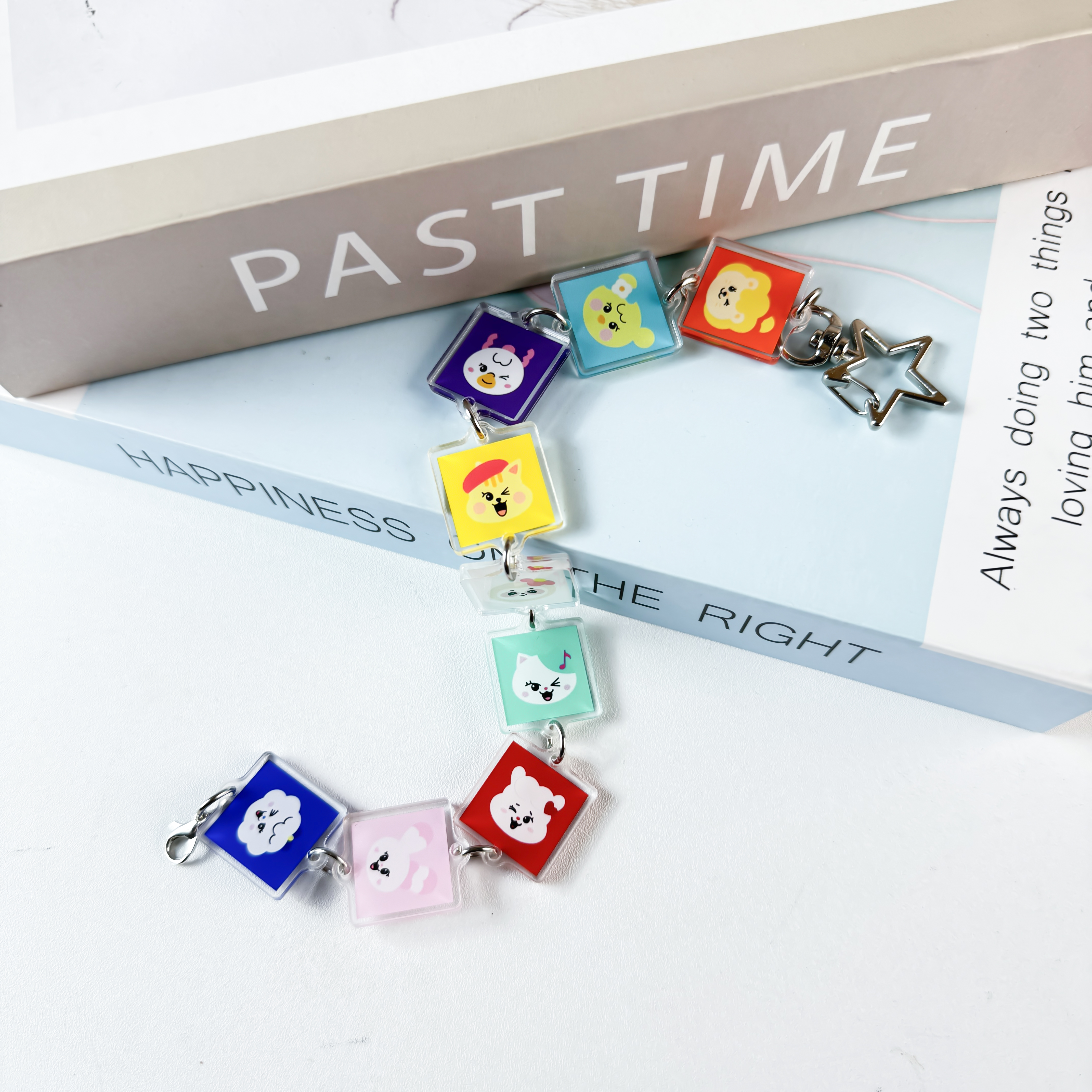 両面アクリルキーホルダー＆ブレスレット【可愛いちび顔】