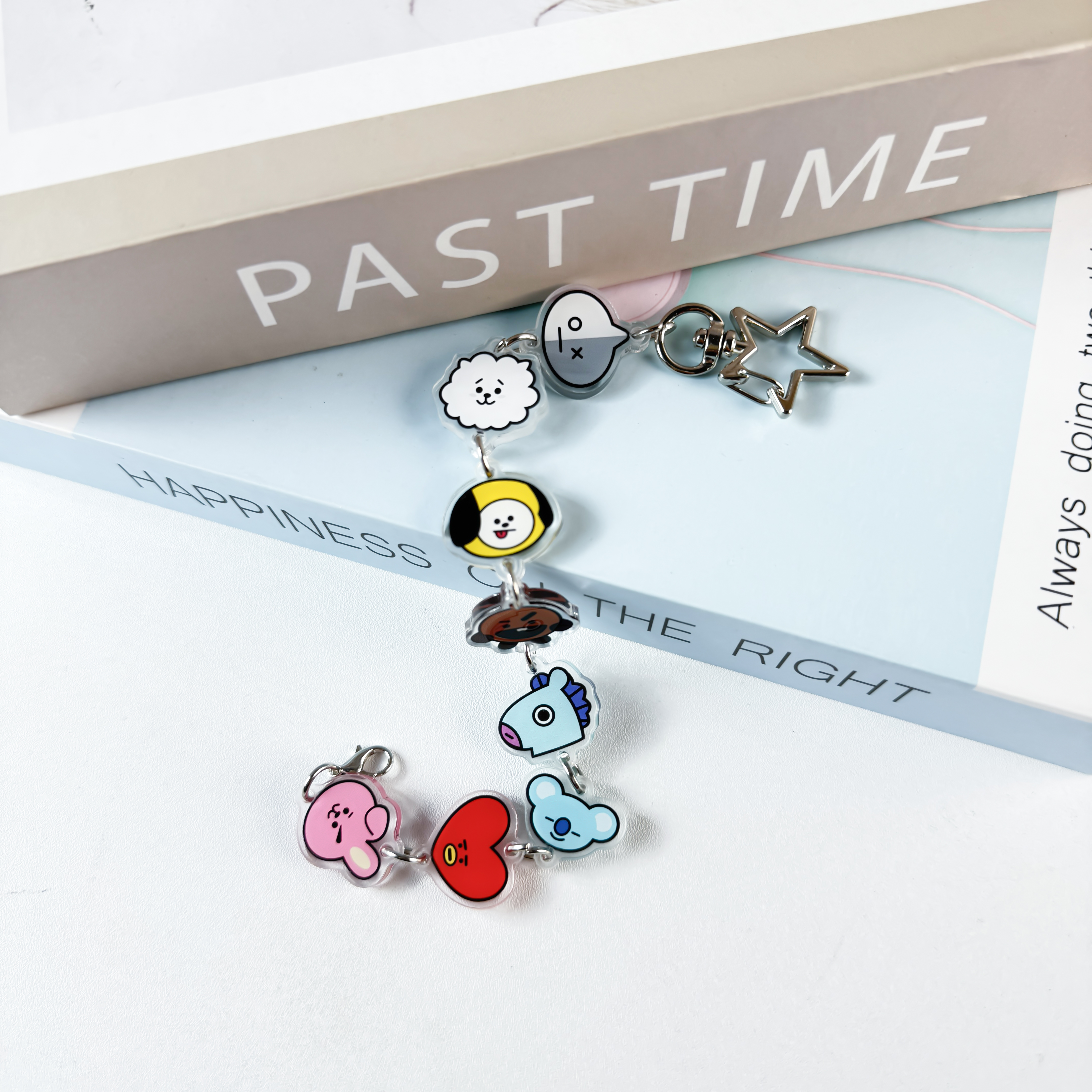 両面アクリルキーホルダー＆ブレスレット【可愛いちび顔】-B