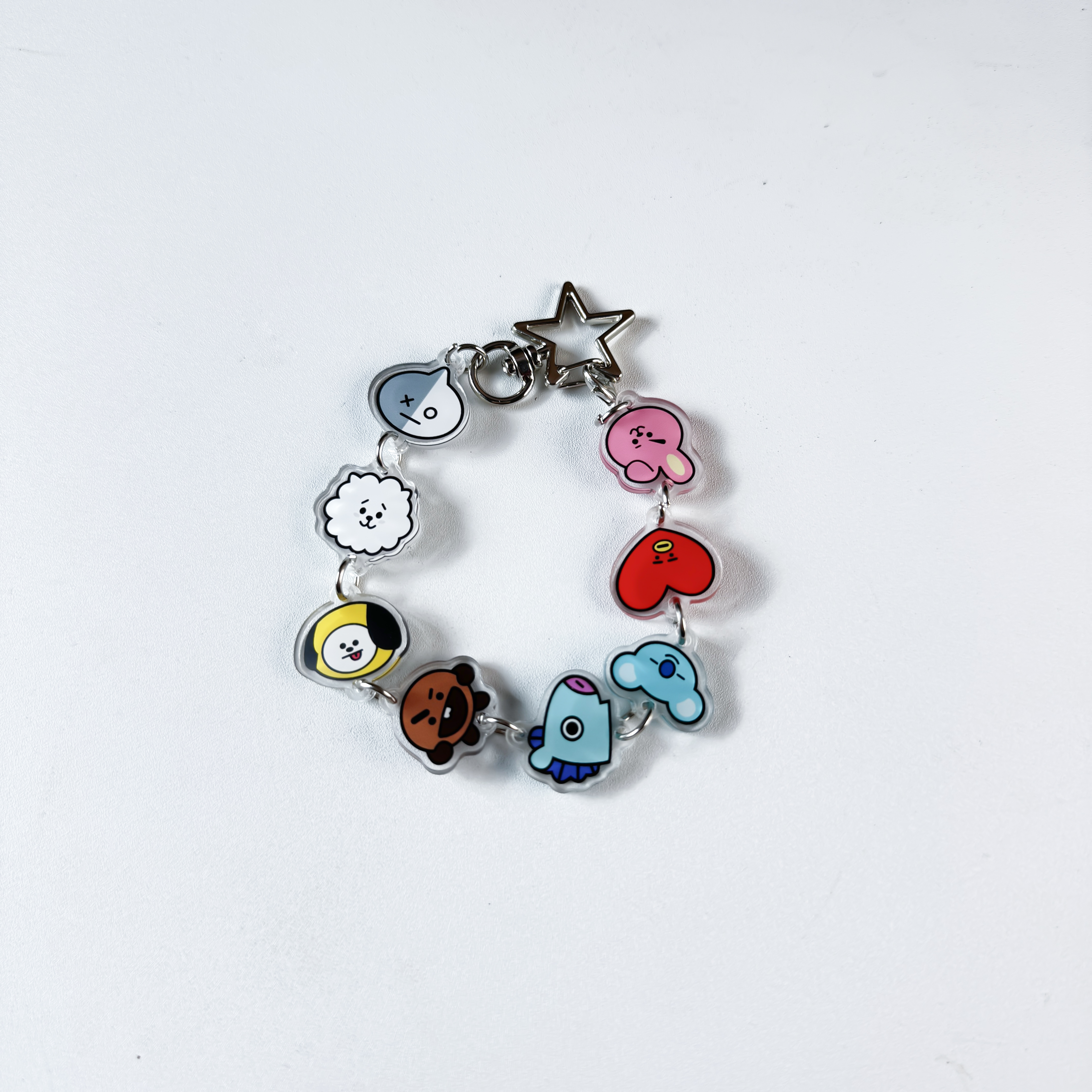 両面アクリルキーホルダー＆ブレスレット【可愛いちび顔】-B