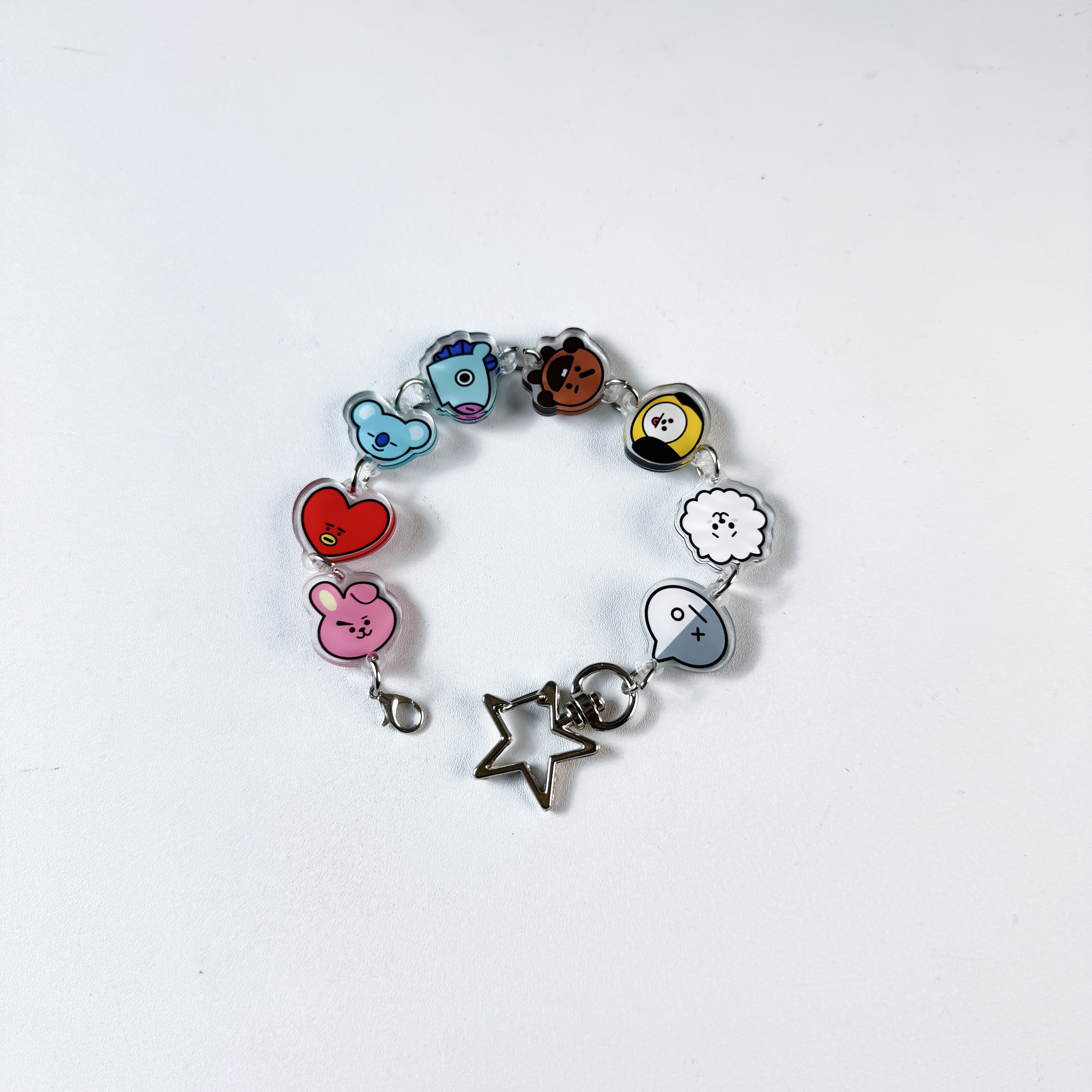 両面アクリルキーホルダー＆ブレスレット【可愛いちび顔】-B