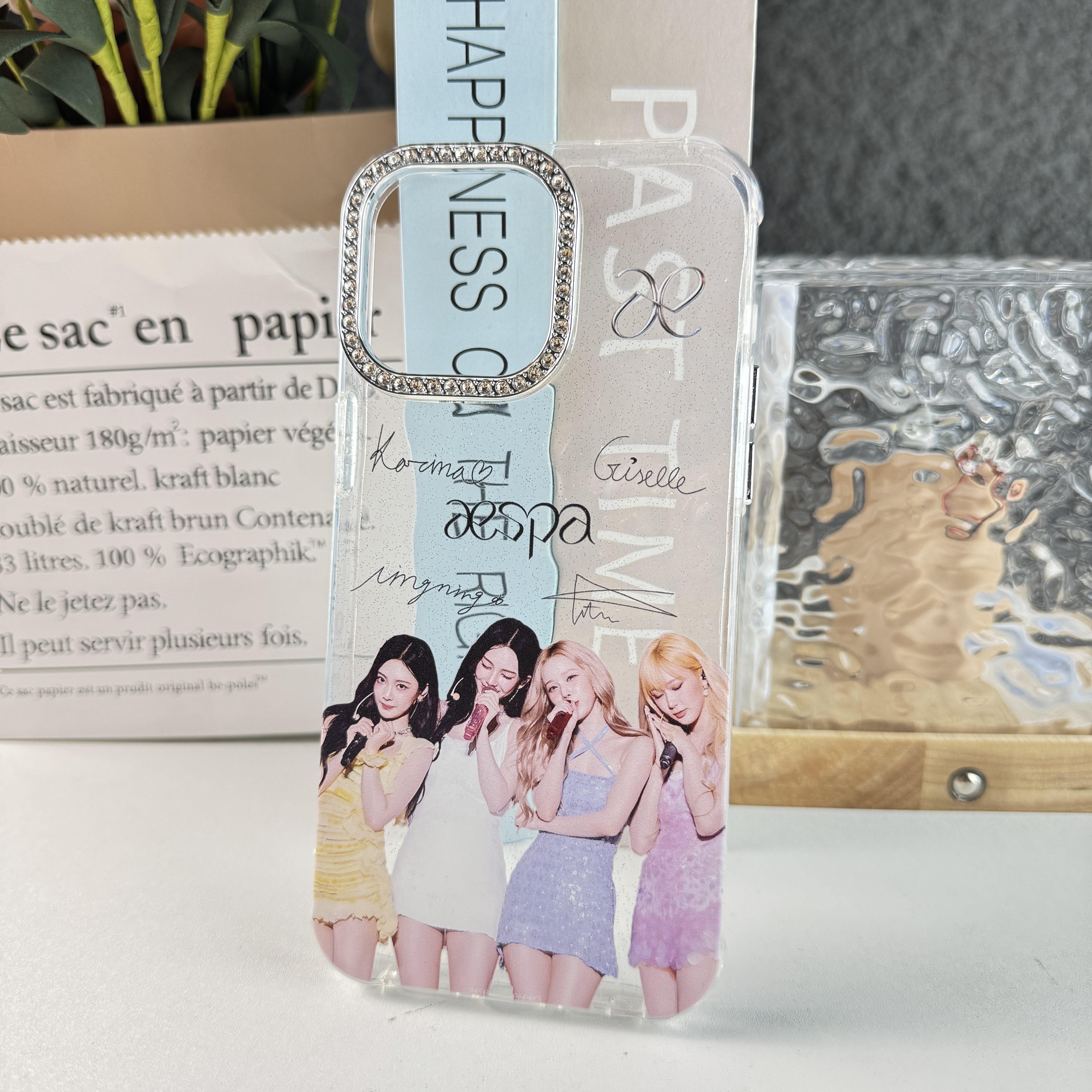 ダイヤモンドレーザーグラデーションスマートフォンケース【aespa】