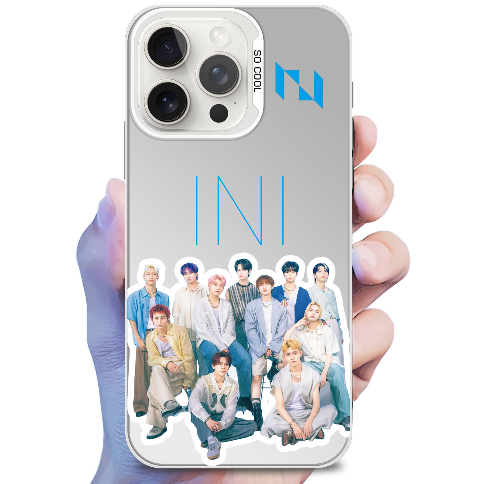 レーザーグラデーションスマートフォンケース-銀【INI】-YITOTO™推し活がもっと楽しくなる