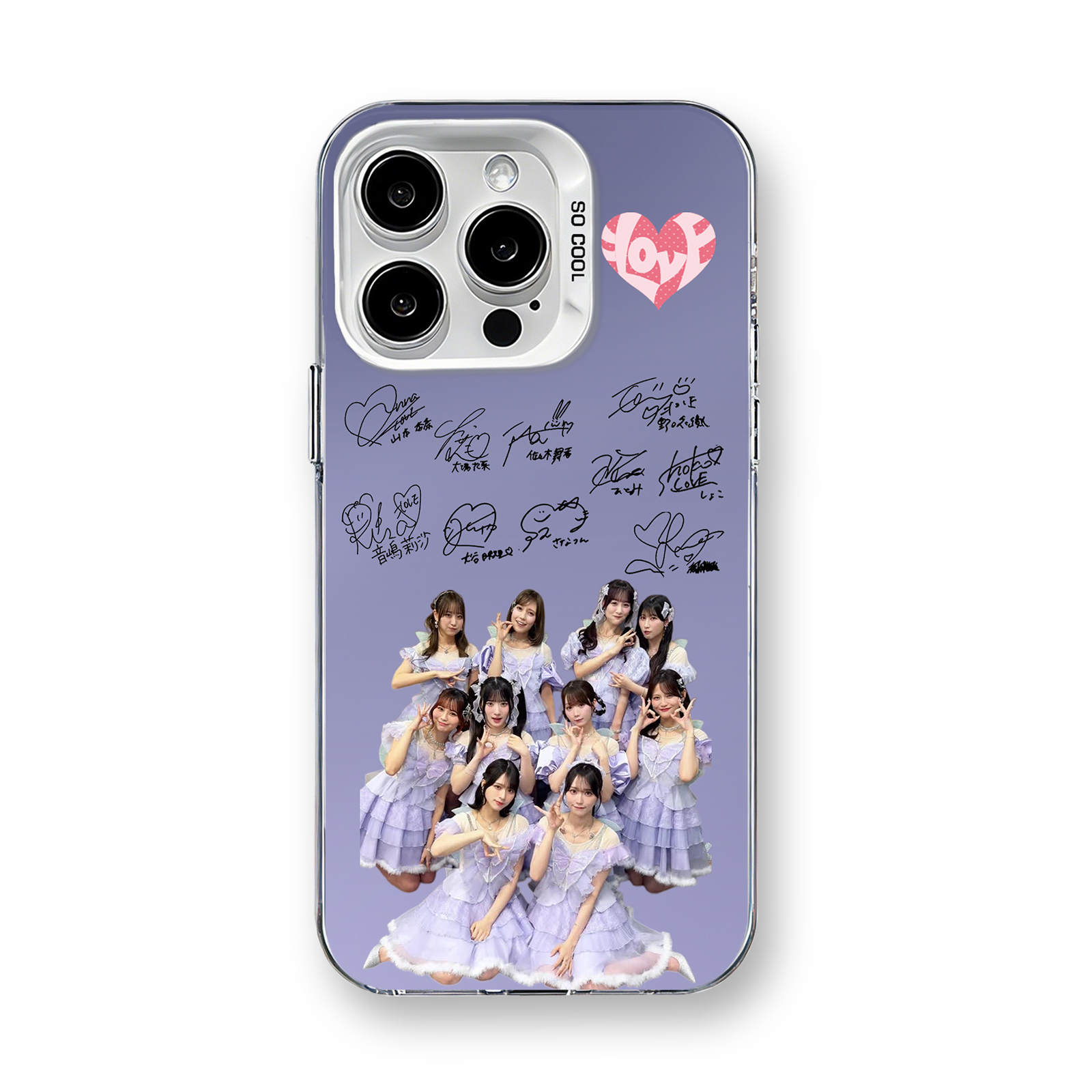 ミラースマホケース-銀【イコールラブ=LOVE】-B