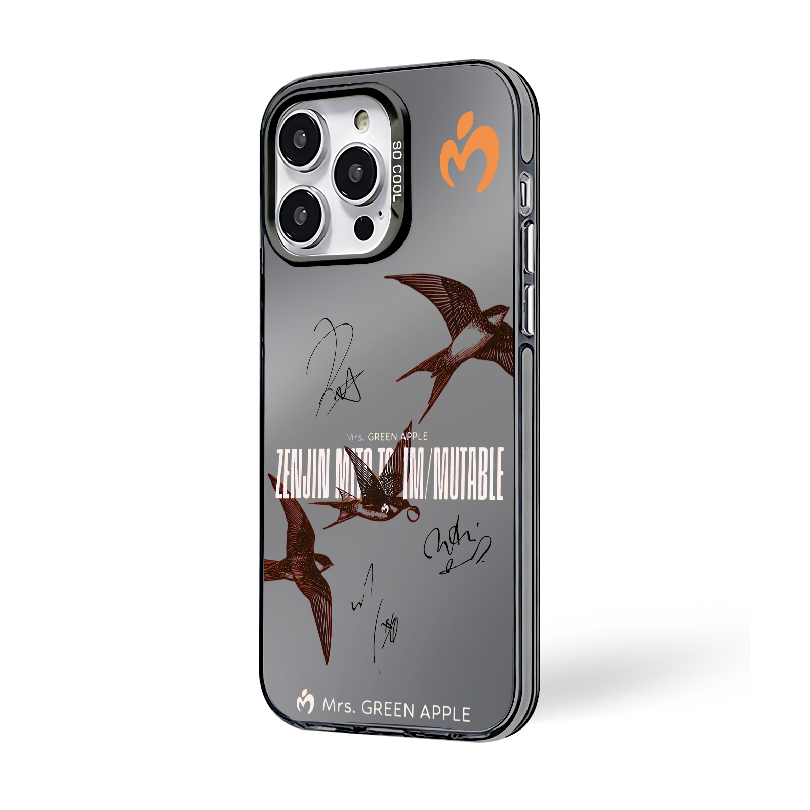 ミラースマホケース-黒【Mrs. GREEN APPLE/風と町】