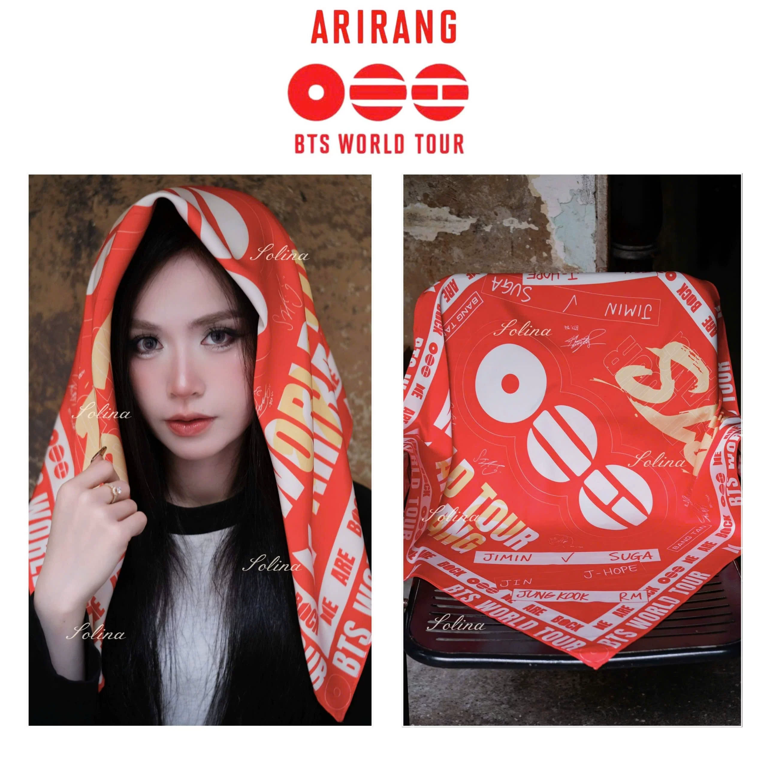 なめらかサテンスカーフ【BTS/ARIRANG】2種類