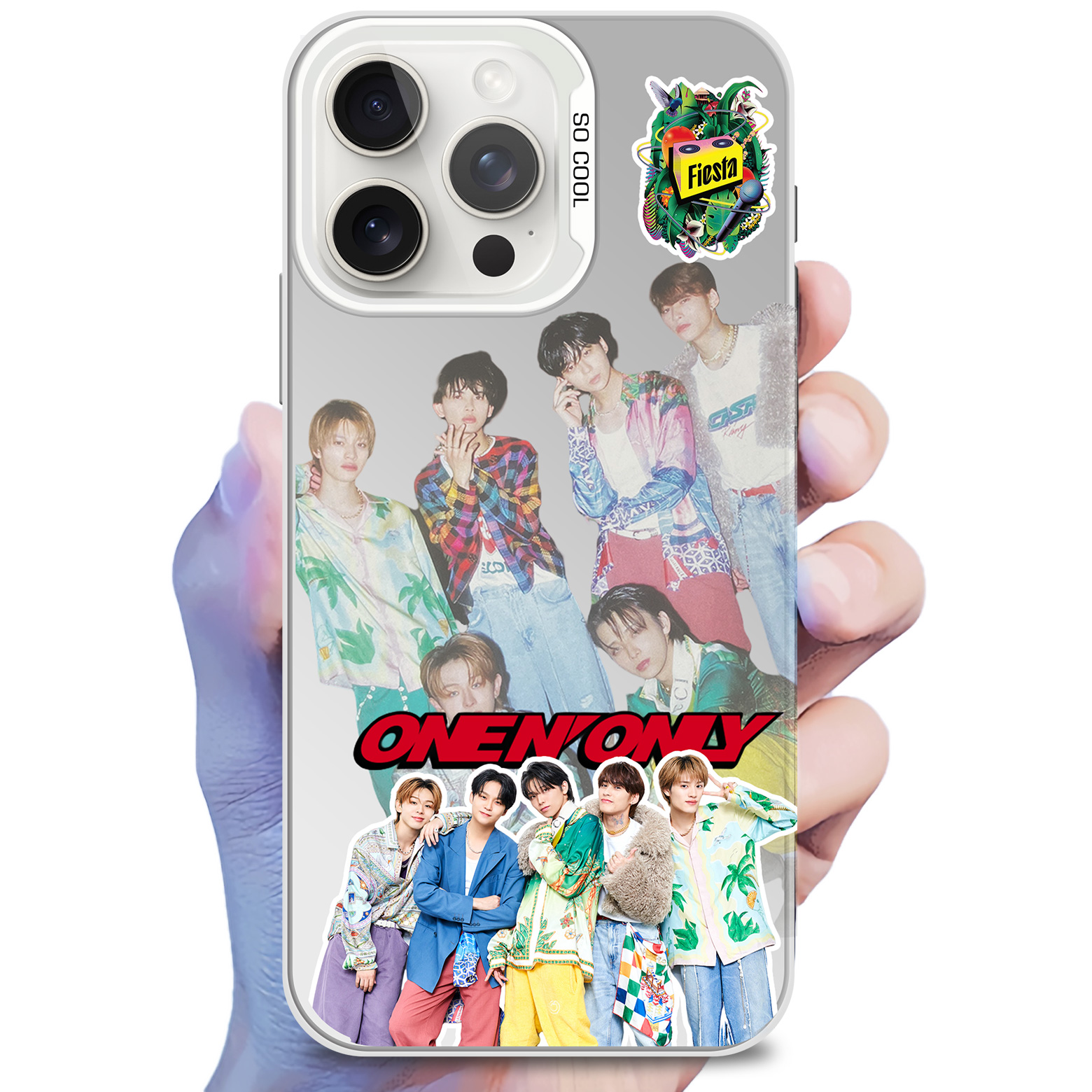 レーザーグラデーションスマートフォンケース-銀【ONE N' ONLY/Fiesta】