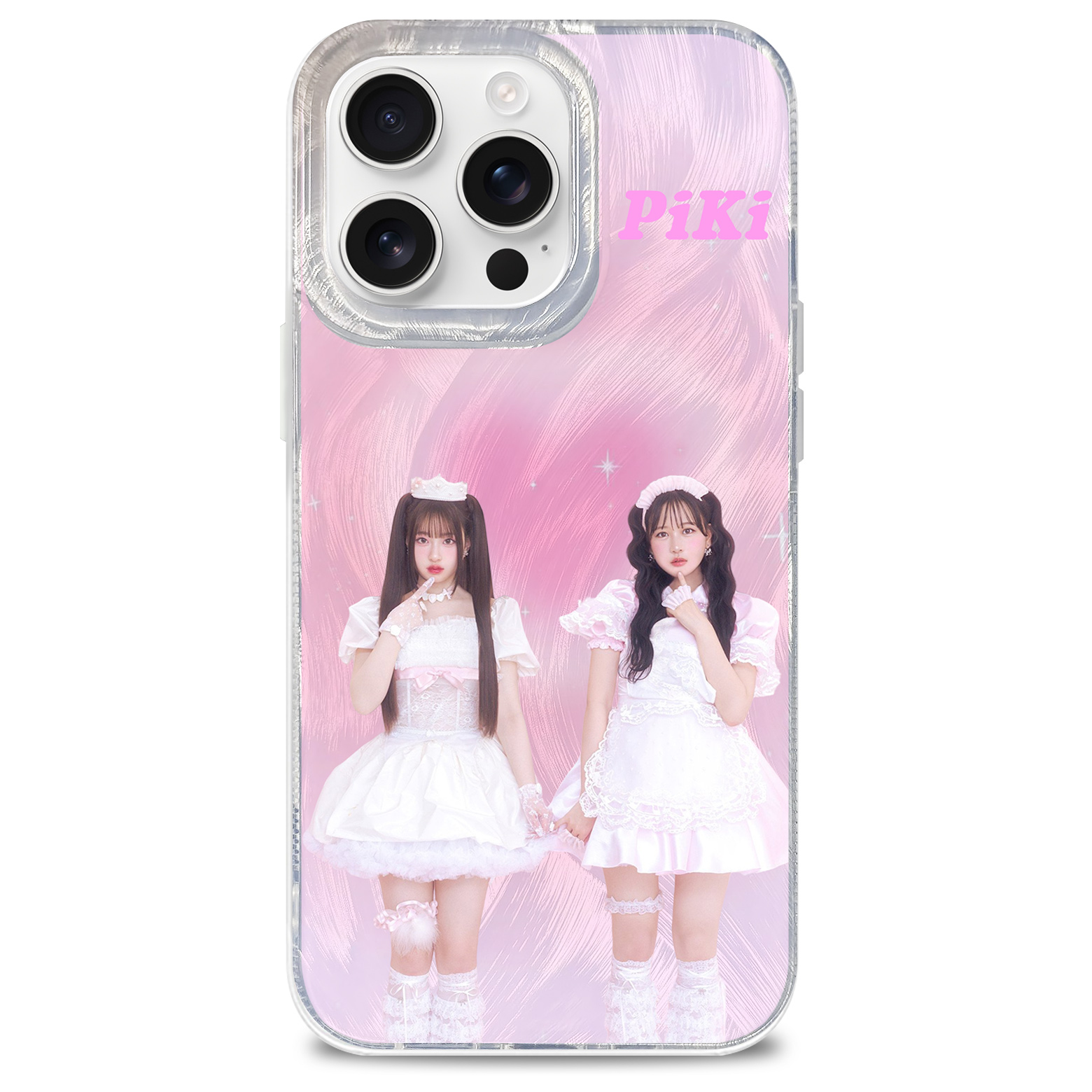 フェザーテクスチャーレーザーグラデーションスマートフォンケース【Piki/Kawaii Kaiwai】-YITOTO™推し活がもっと楽しくなる