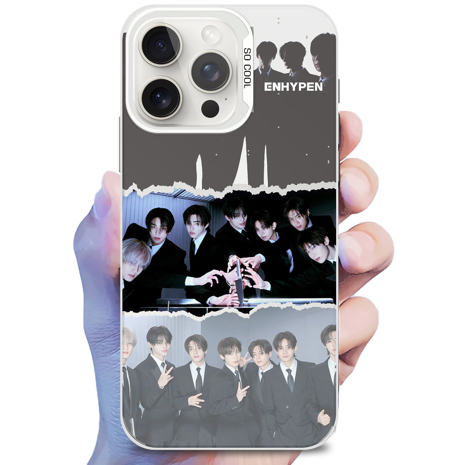 ミラースマホケース-銀【ENHYPEN】