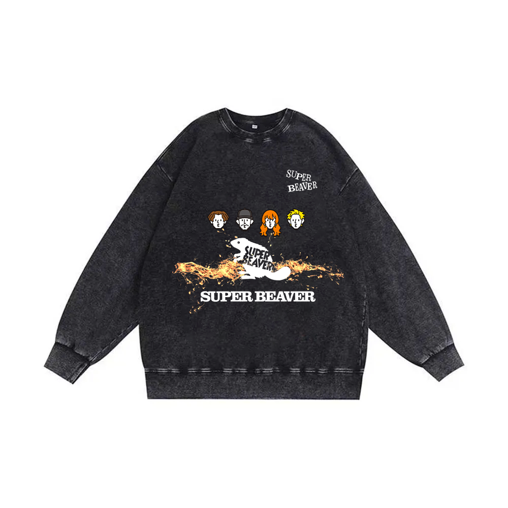 厚手エイジング加工Tシャツ・長袖スウェット【SUPER BEAVER】