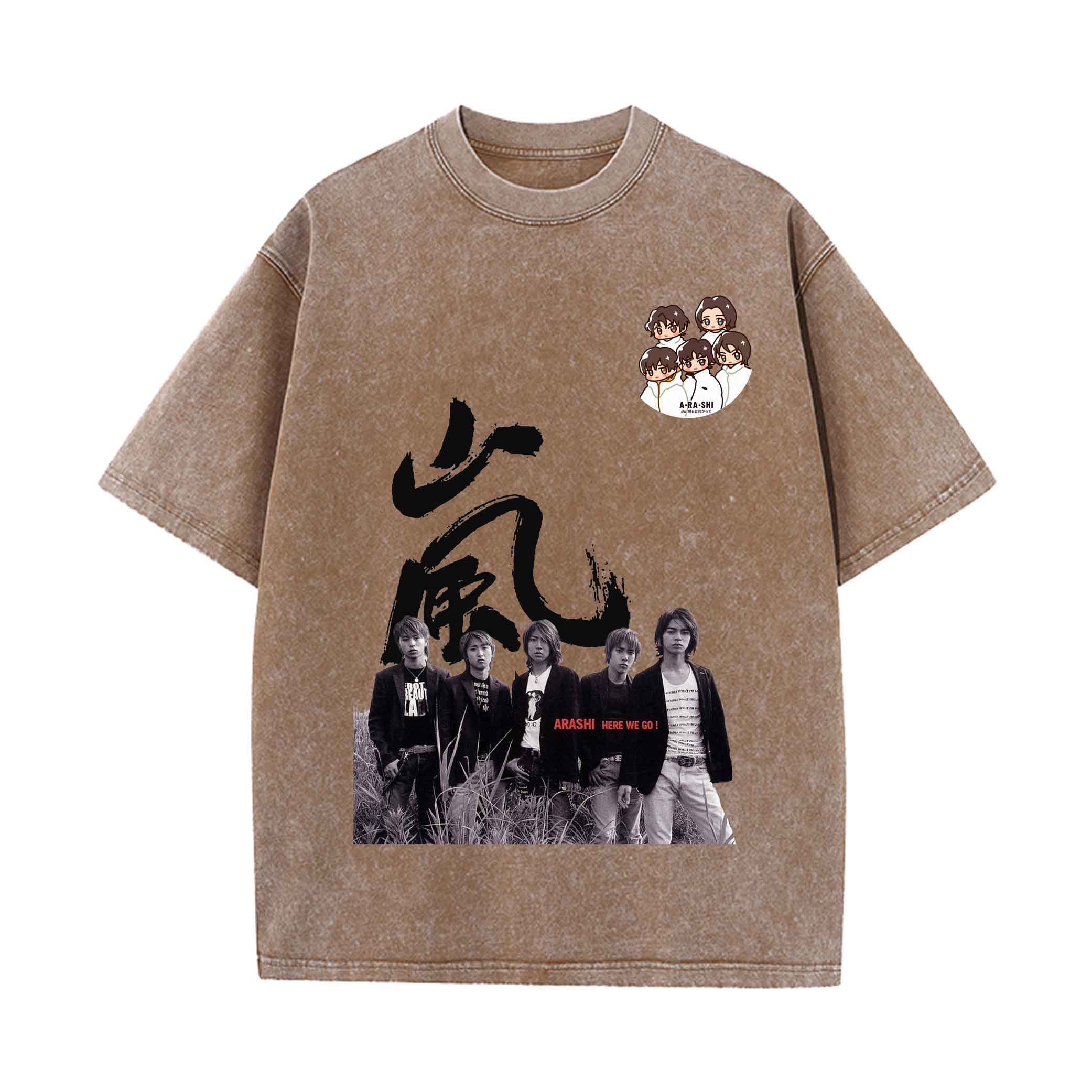 厚手エイジング加工Tシャツ・長袖スウェット【嵐 ARASHI】